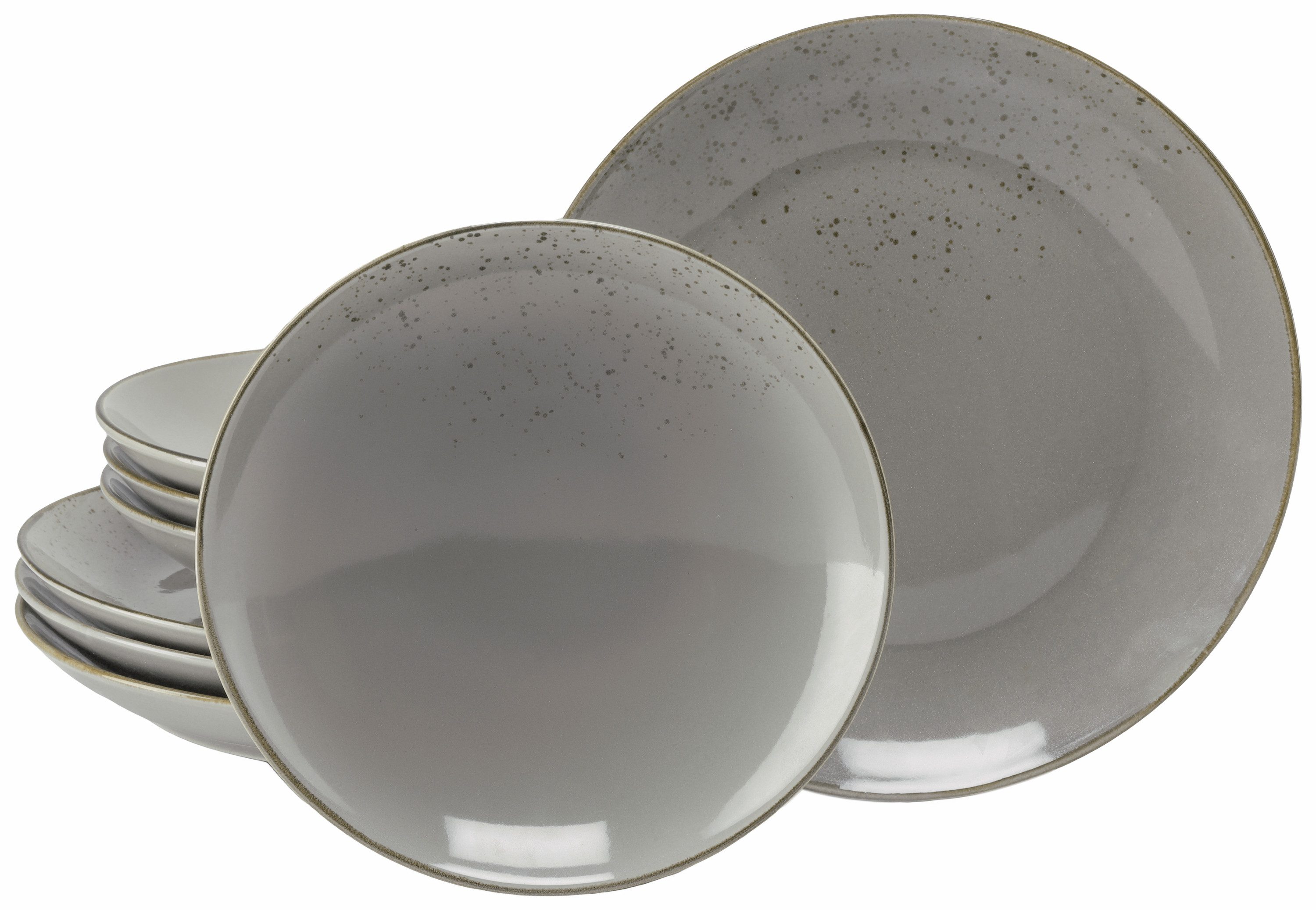 CreaTable Tafelservice Nature Collection Stone (8-tlg), 4 Personen, Steinzeug