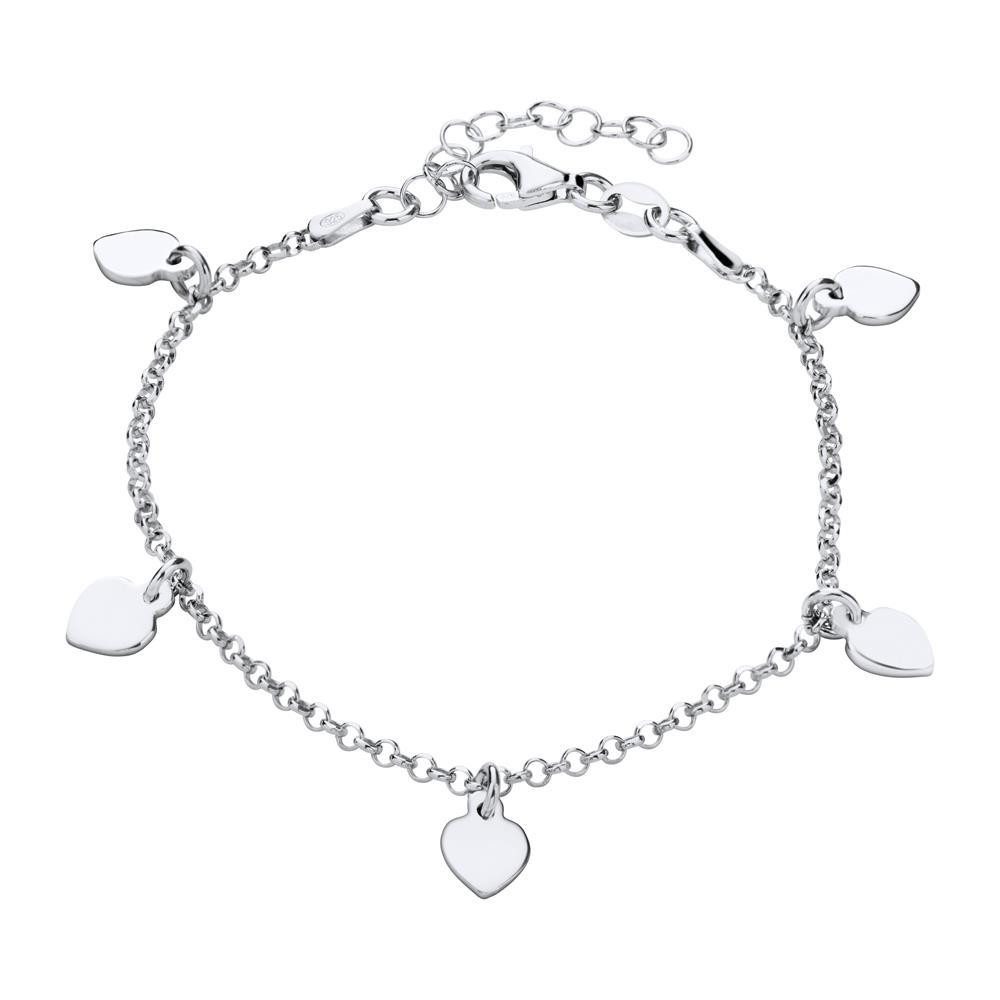 Silberarmband 925er Silber Armband mit Herzanhängern von Unique
