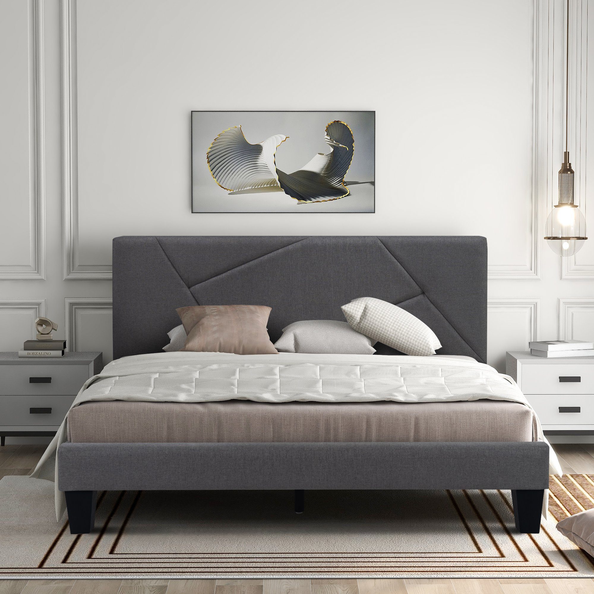 PHOEBE CAT Polsterbett, Doppelbett 140 x 200 cm, Jugendbett Bettgestell