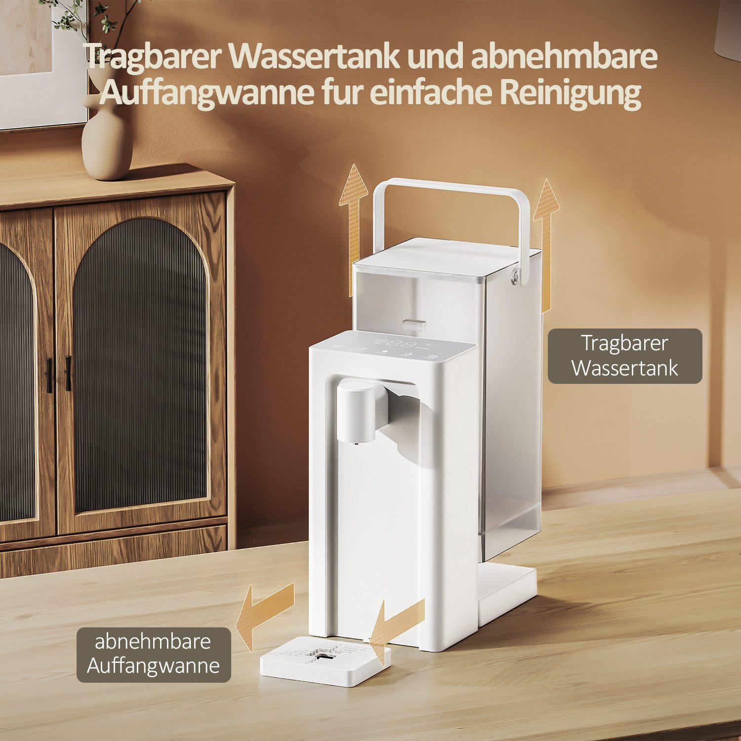 OYLCDI Wasserkocher Heißwasserspender, 3 L Temperaturstufen (25-100°C), 2000,00 W, Wassertank abnehmbar, Touch-Bedienung,Memory-Funktion – Bild 5 von 5