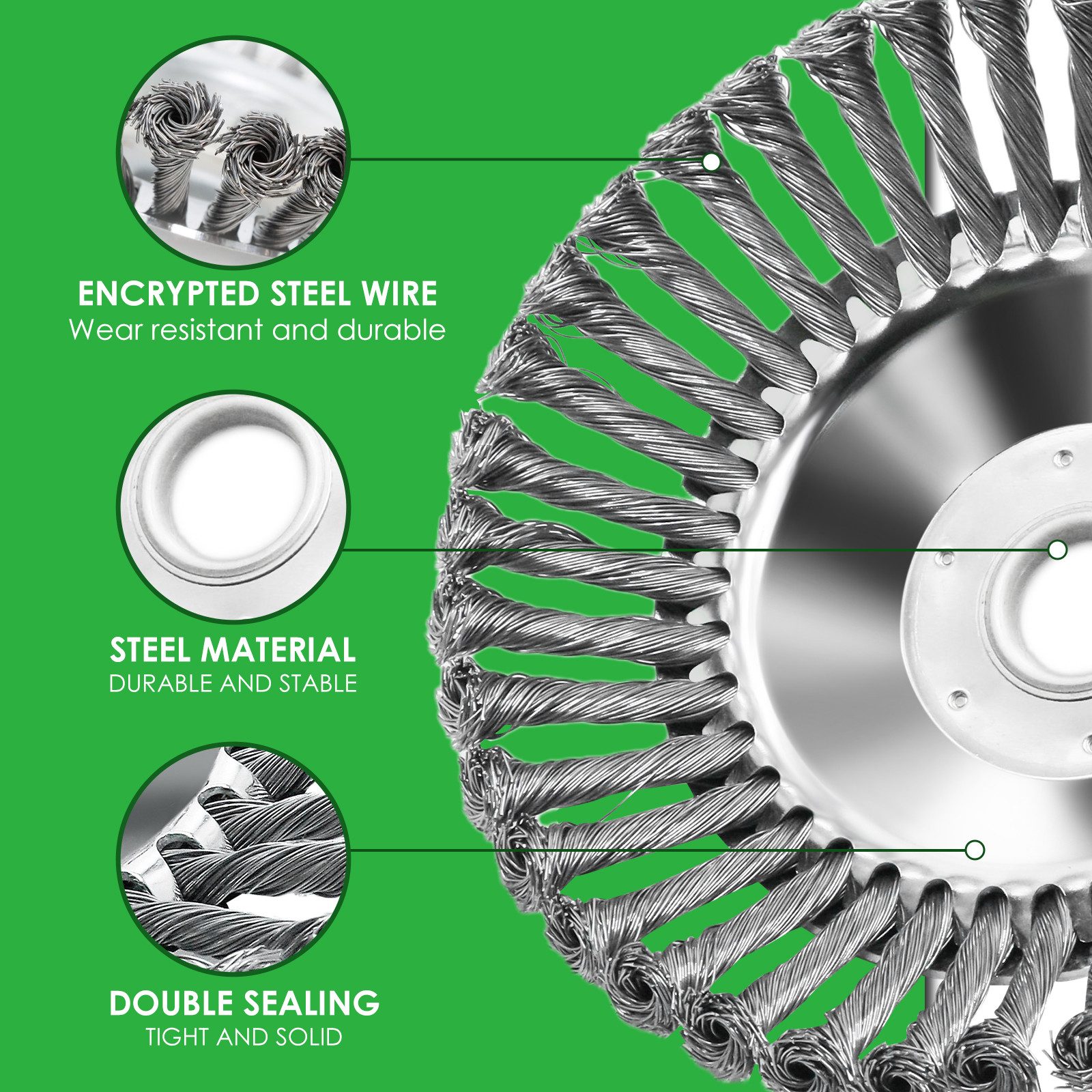 CCLIFE Rasentrimmer-Deflektor Unkrautbürste Freischneider 2er Set PROBAUWERK)