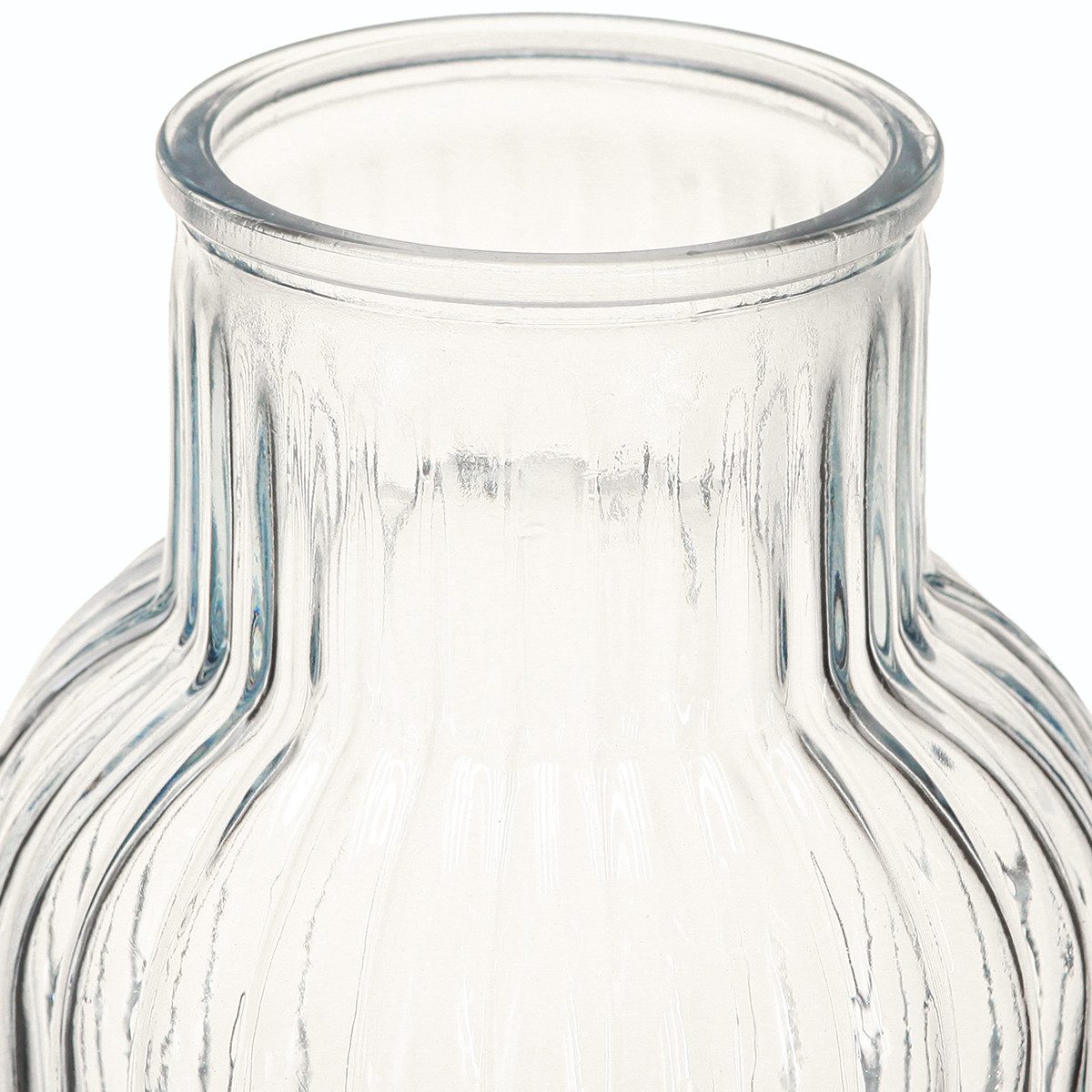 Florists Products Tischvase Glasvase im Retro-Stil mit edler Rillenstruktur
