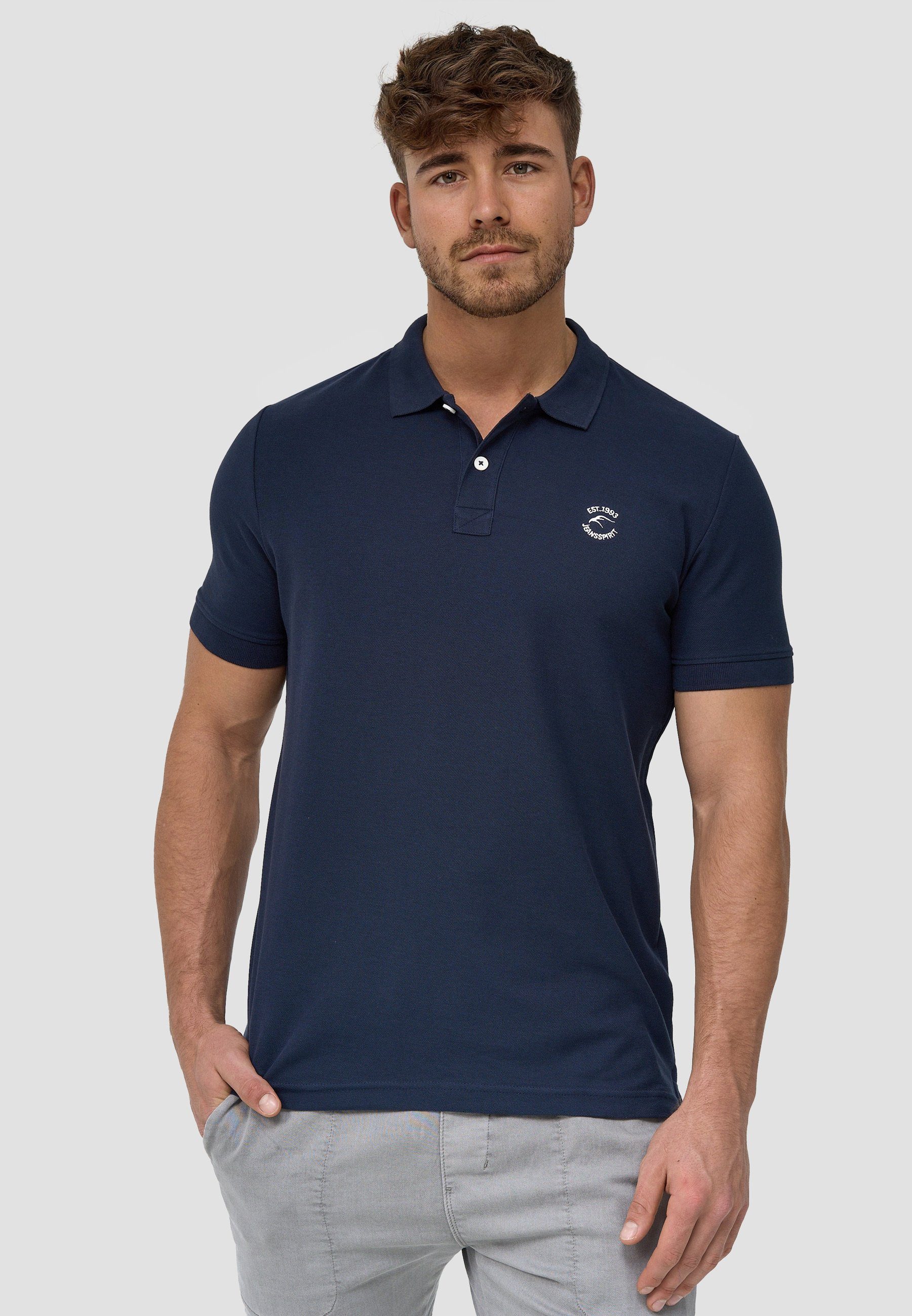 Indicode Poloshirt Wadim mit feiner Logo-Stickerei günstig online kaufen