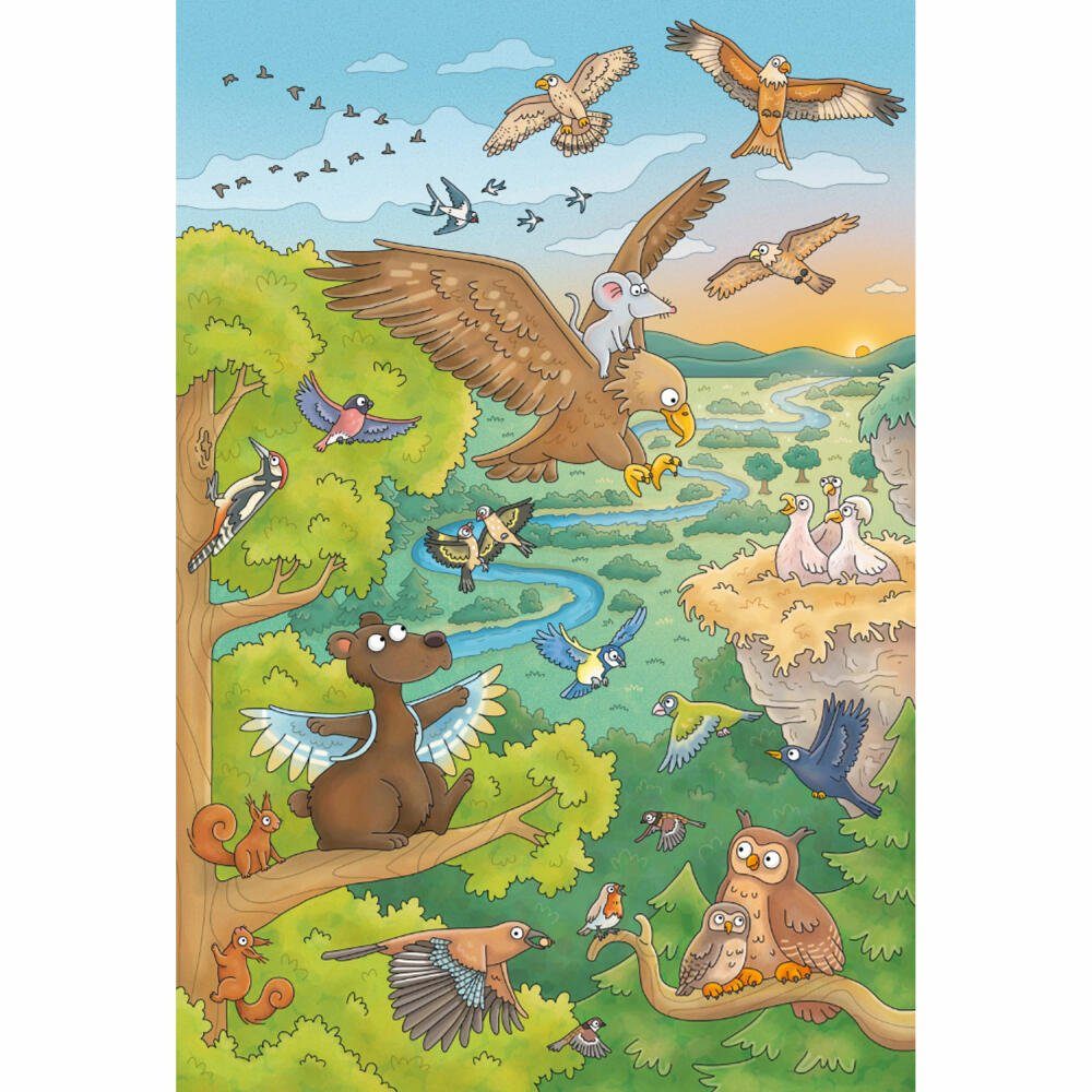 Schmidt Spiele Puzzle Mauseschlau & Bärenstark Reise in die Natur, Puzzleteile