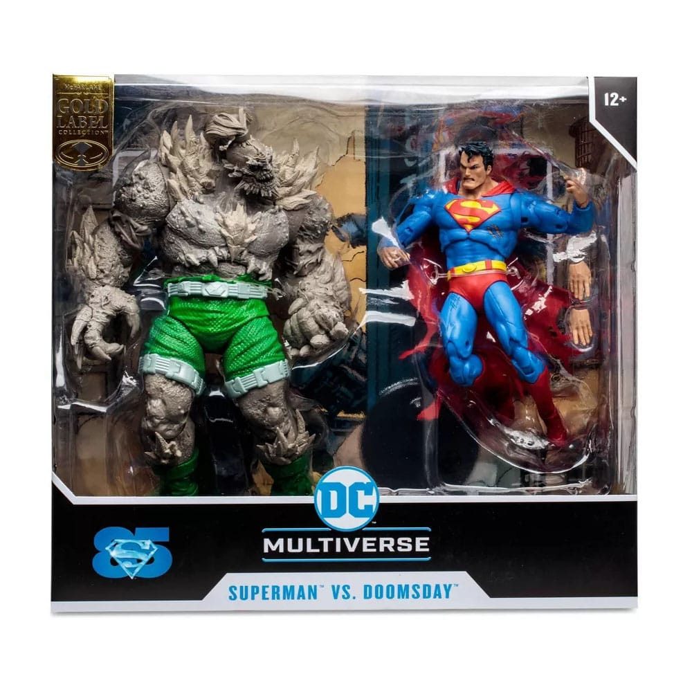 McFarlane Toys Actionfigur McFarlane DC Multiverse Superman vs Doomsday Gold Label Actionfiguren