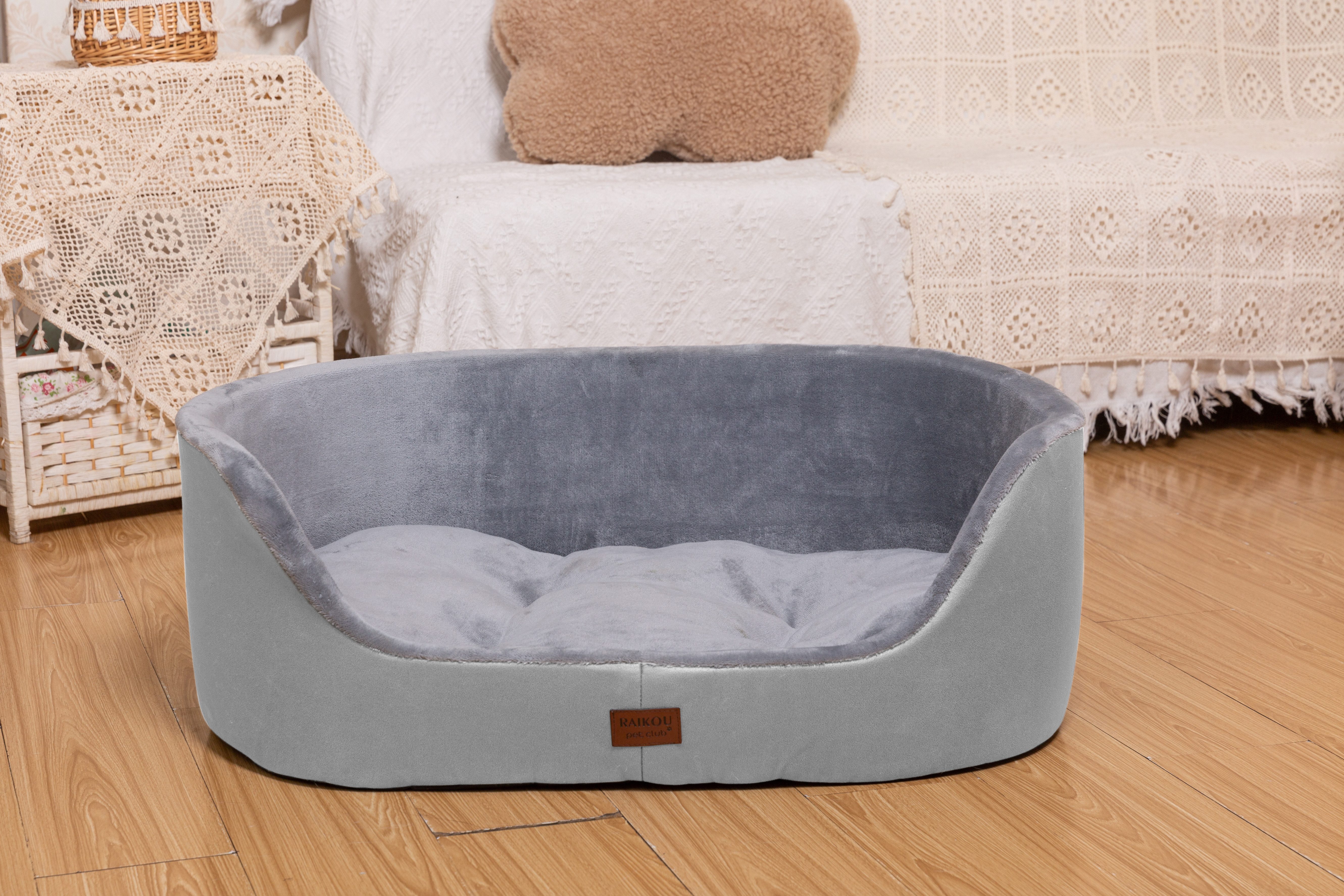 M-Diamant Tierbett Orthopädisches Hundebett Komfortables Hundekissen Hundesofa mit Rand, Polyester, ideal als Kopfstütze – Bild 5 von 5