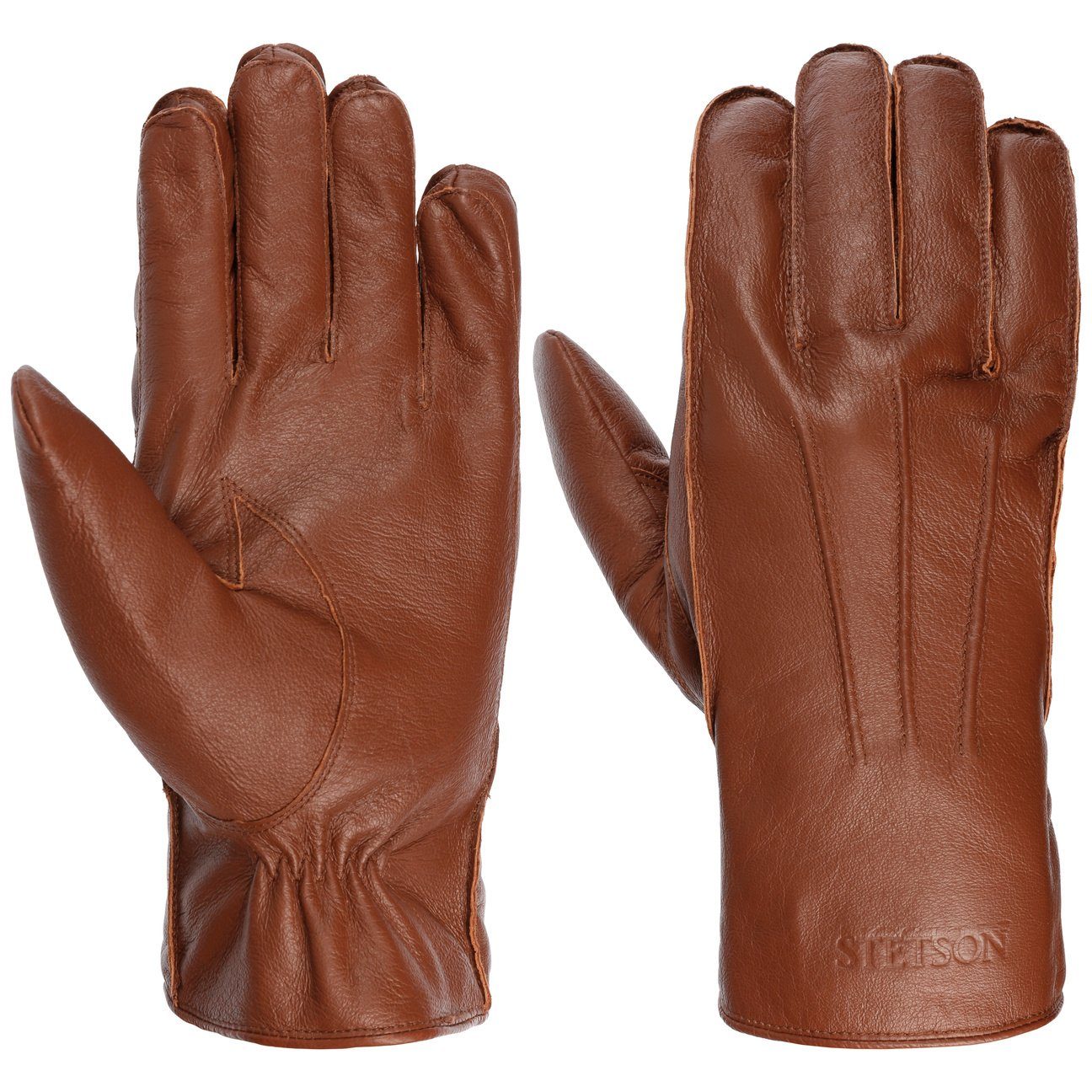 Stetson Lederhandschuhe mit Futter braun | Handschuhe
