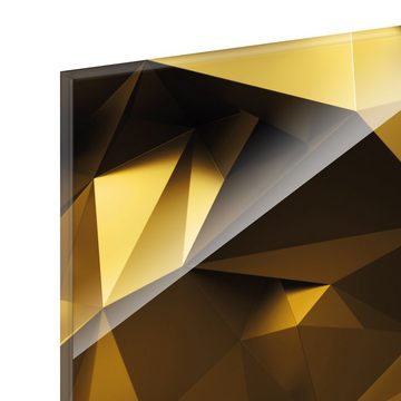 artissimo Glasbild mehrteiliges Glasbild 150x50cm Bild aus Glas 3-Teiler abstrakt gold