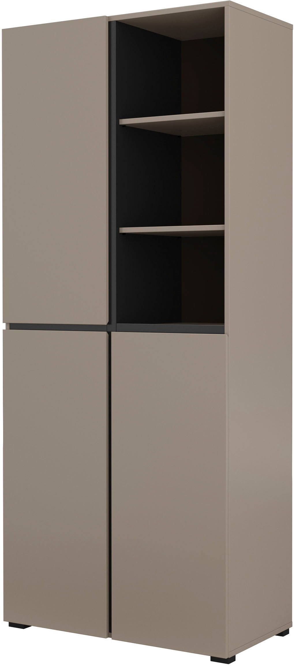 OTTO home Schuhschrank Cross, Höhe 183,5cm, modernes griffloses Schuhregal mit 3 Türen Hochschrank mit viel Stauraum, Platz für ca. 24 Paar Schuhe