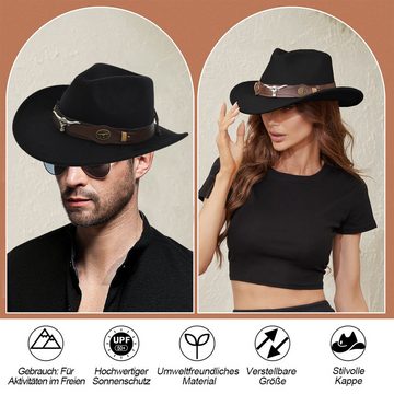 Cbei Cowboyhut Verstellbare Unisex-Cowboyhüte für Paare - inkl. 2 Hüte & Sonnenbrille