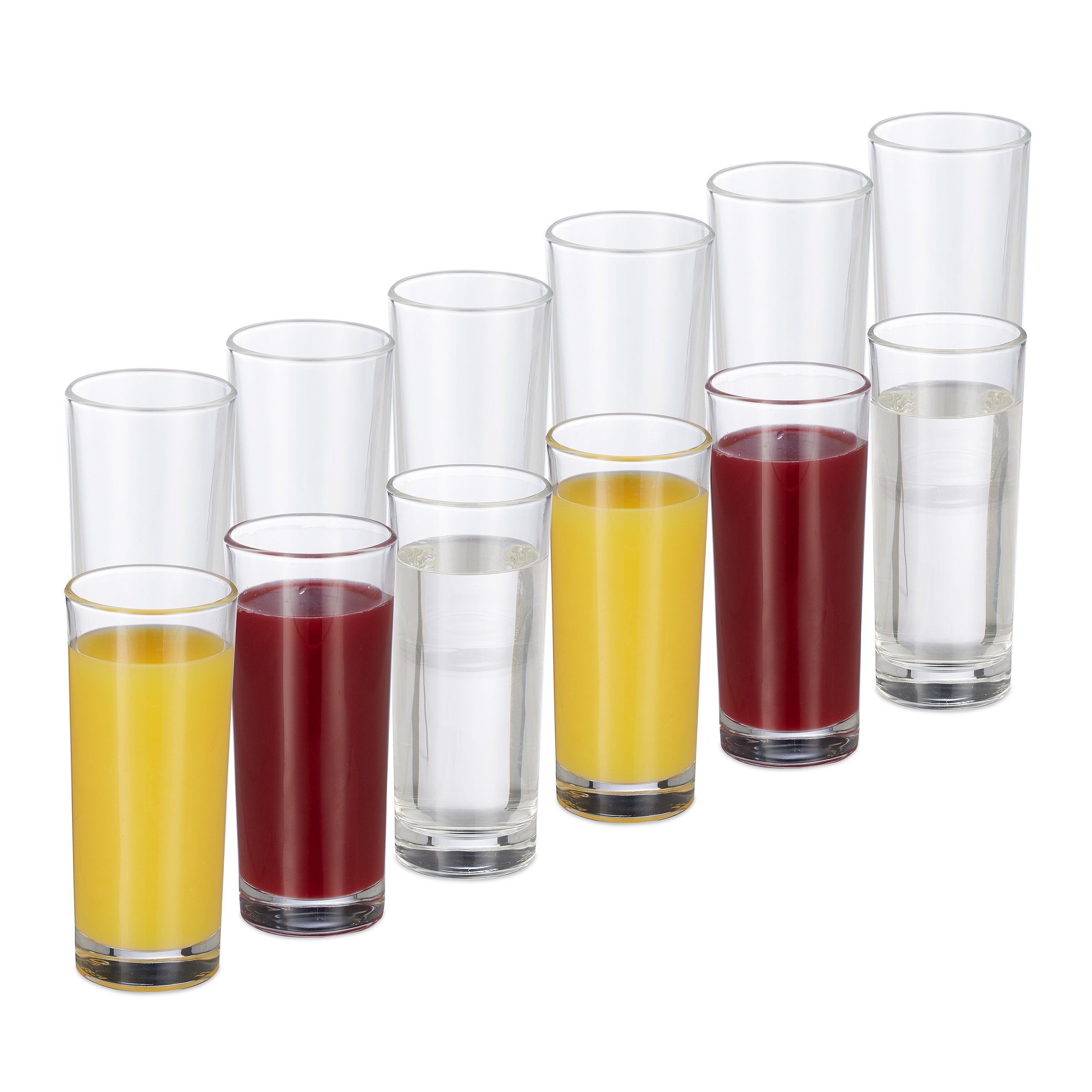relaxdays Longdrinkglas Longdrinkgläser im 12er Set, 12-tlg., Glas
