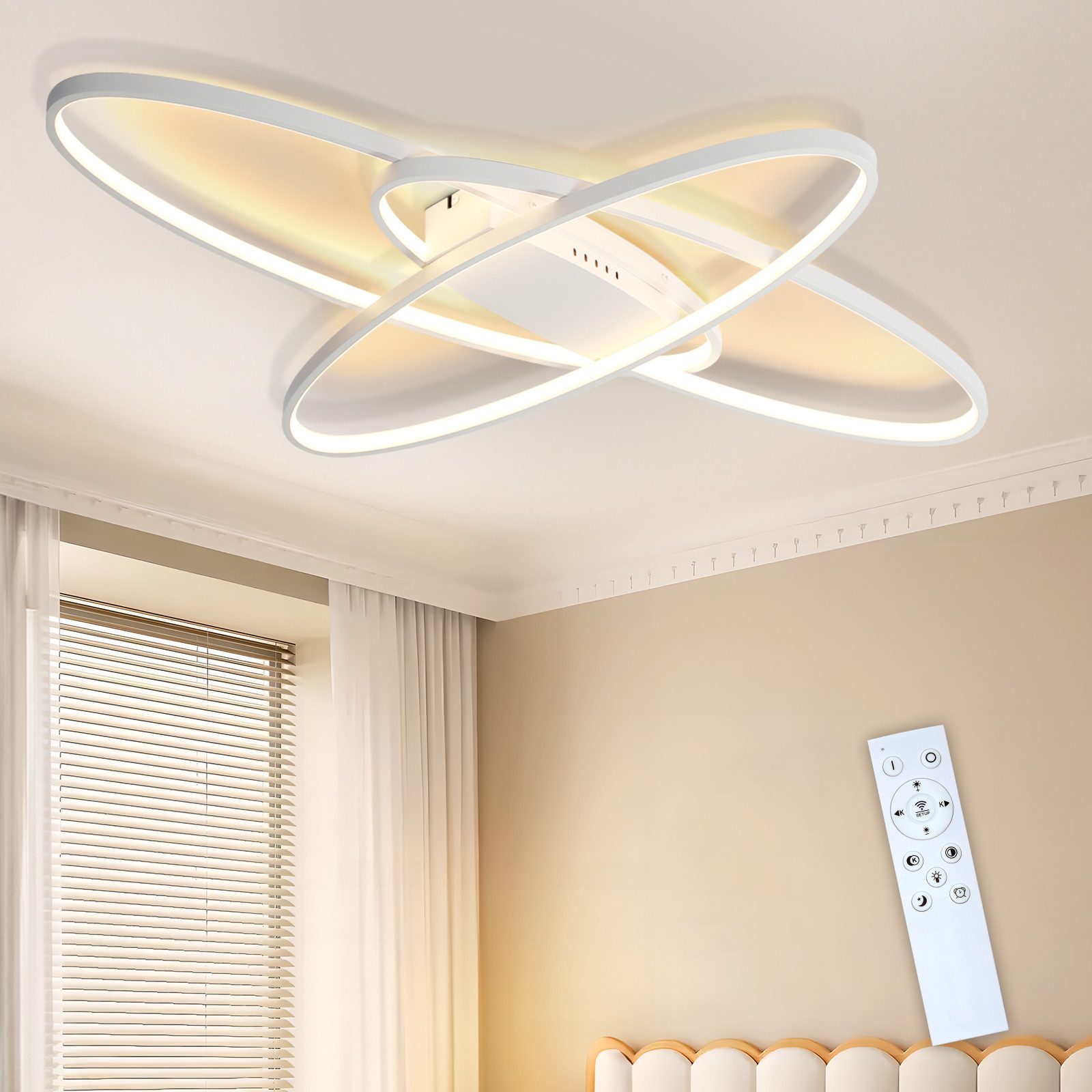 Nettlife LED Deckenleuchte Wohnzimmerlampe mit Fernbedienung Geometrisch, D günstig online kaufen