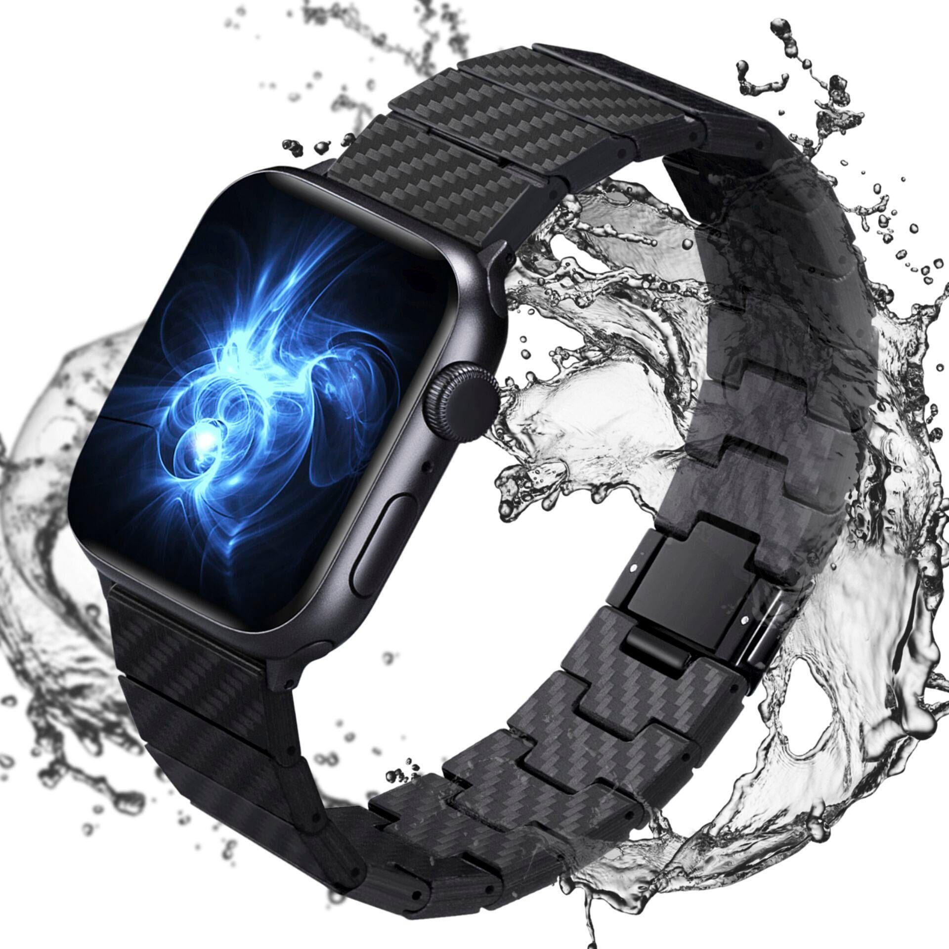 Fiber Carbon 42-44mm Modern Link Pitaka Bracelet Smartwatch-Armband Band