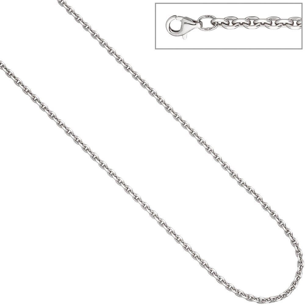 Silberkette Krone 925 aus Kette Ankerkette 3,4mm Collier diamantiert Silber Halskette Schmuck 55cm