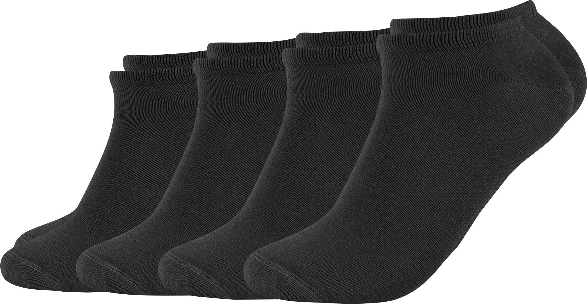 schwarz 4 Paar Sneakersocken Uni Unisex-Sneaker-Socken s.Oliver