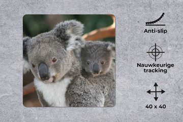 MuchoWow Gaming Mauspad Koalas - Vater - Kind - Jungen - Mädchen (1-St), Mousepad mit Rutschfester Unterseite, Gaming, 40x40 cm, XXL, Großes