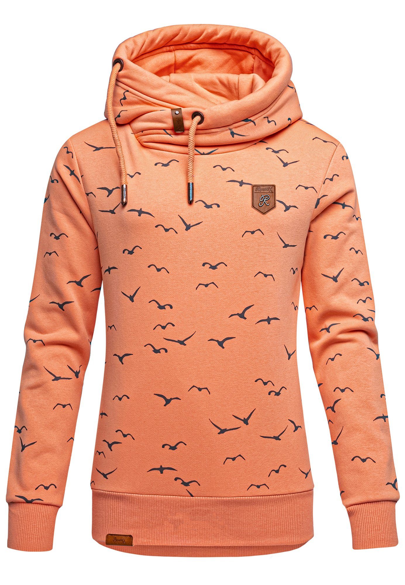 REPUBLIX Kapuzenpullover HARVA Damen Kapuzenpullover Print Sweatjacke Pullover Hoodie Corall | Hoodies