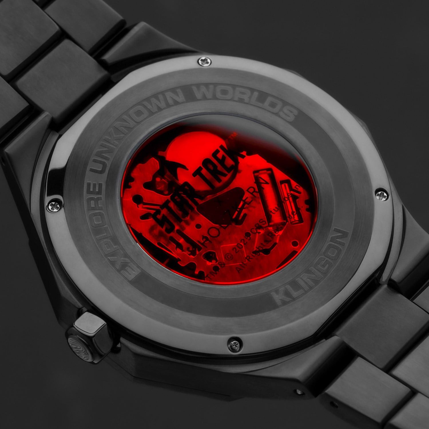 Holzkern Solaruhr 9010631023683, Herrenuhr Solar Star Trek™ Klingon Jaspis/Rot