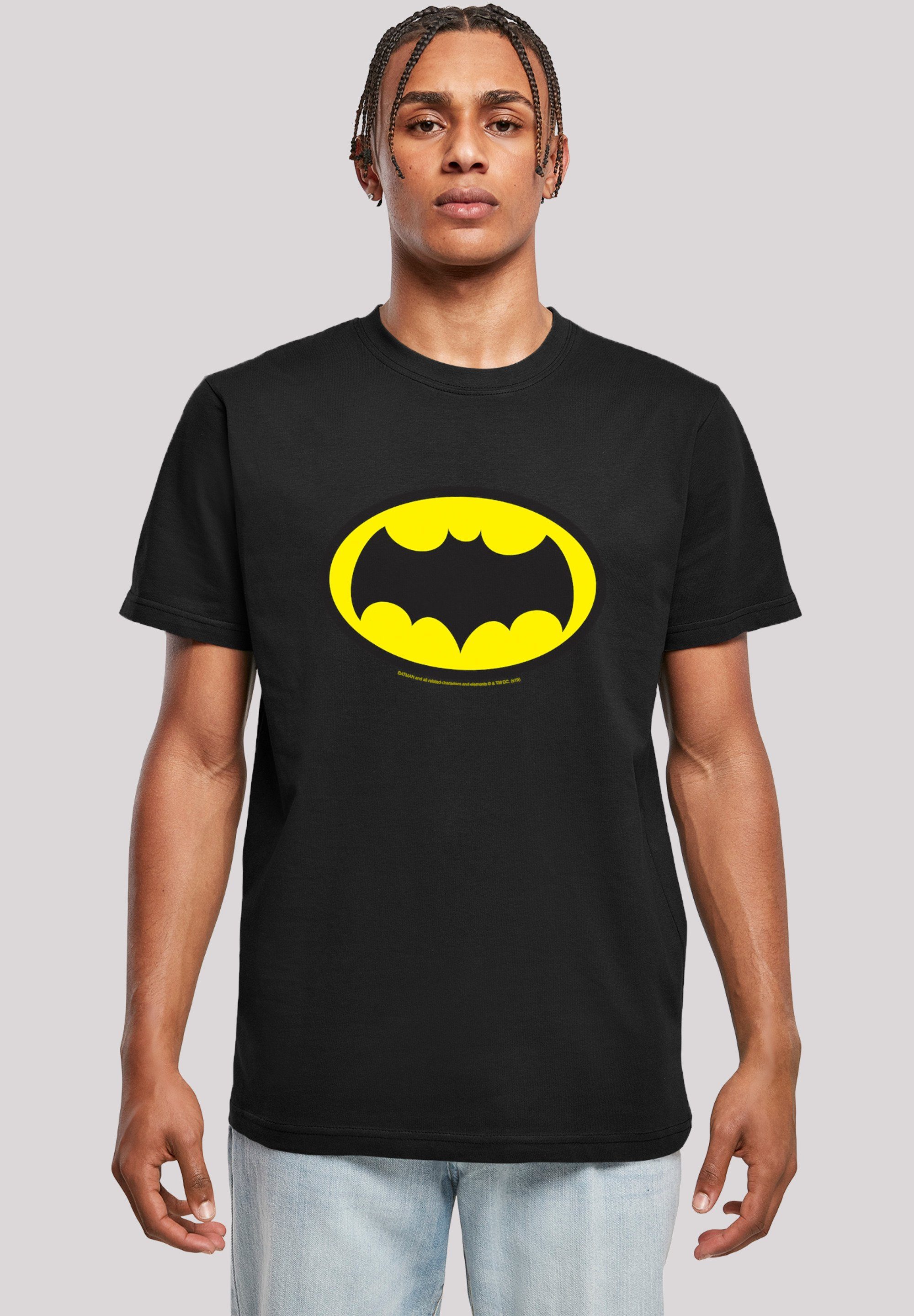 F4NT4STIC Kurzarmshirt Herren Batman Neck (1-tlg) with T-Shirt -BLK Round black Series TV Logo
