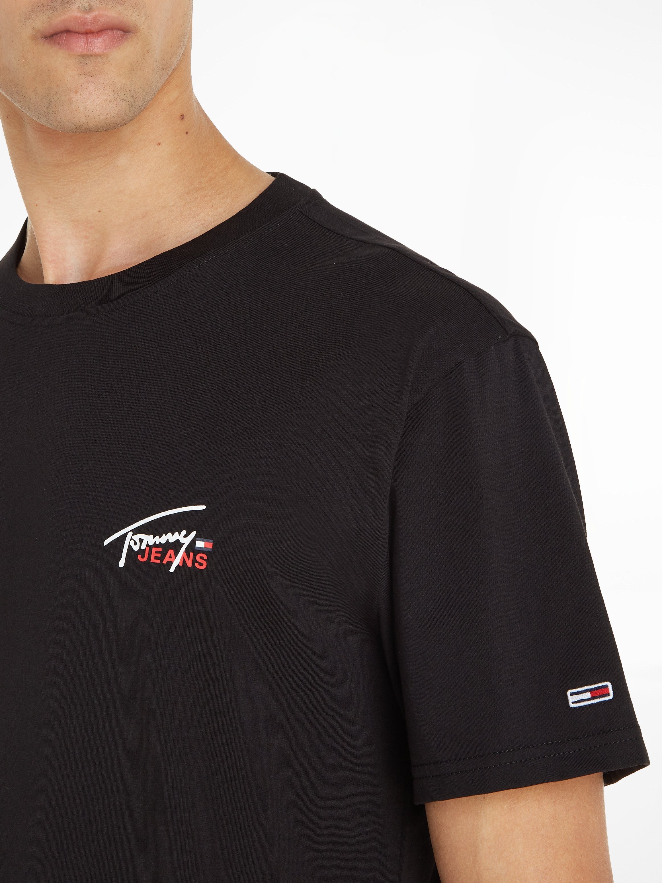 TEE Tommy CLSC TJM FLAG Jeans SMALL Black T-Shirt