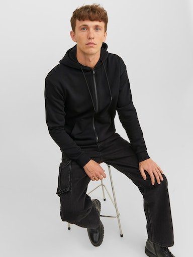 & Black JJEBRADLEY HOOD Jack ZIP NOOS SWEAT Jones Kapuzensweatjacke