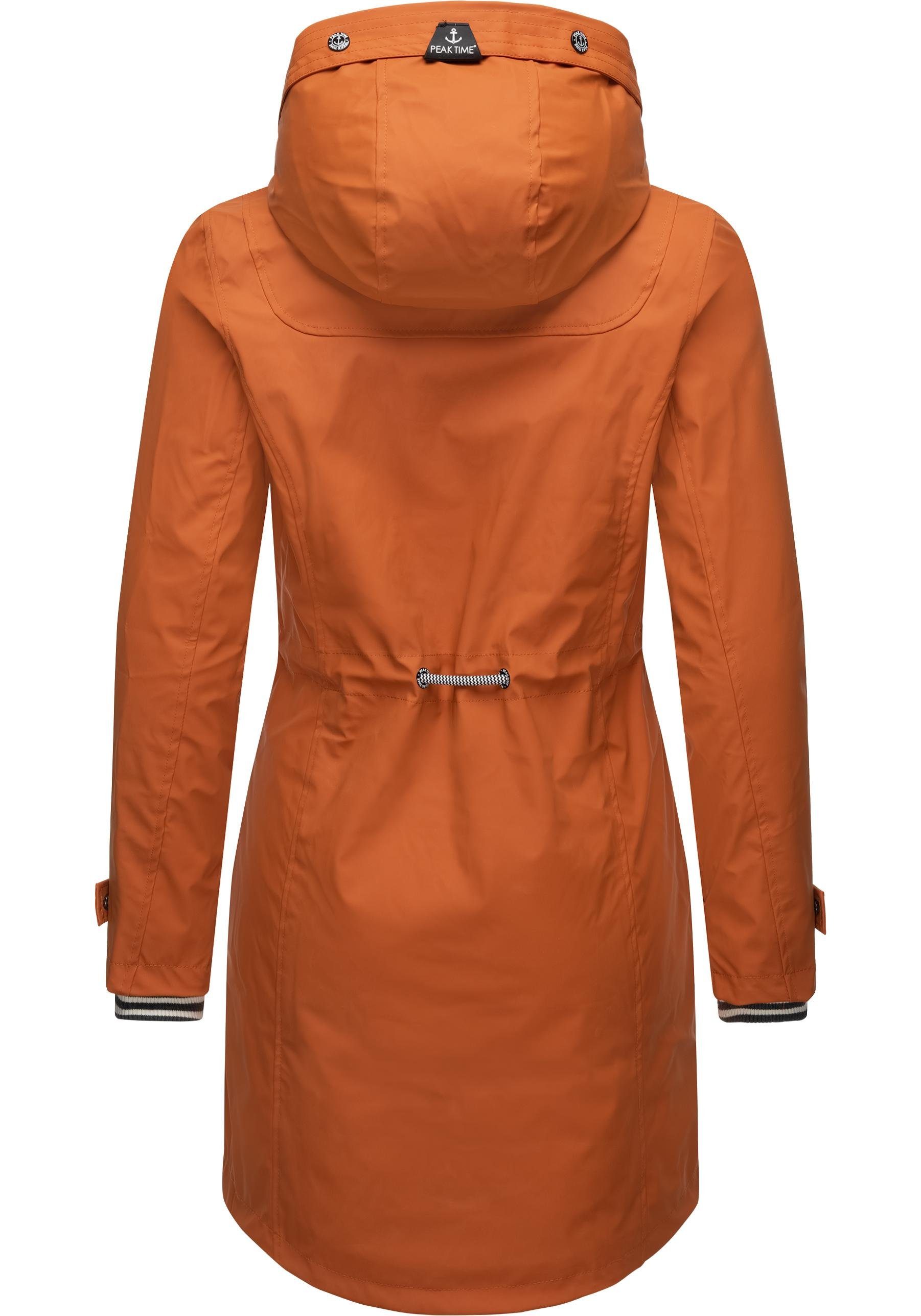 PEAK TIME Regenjacke L60042 stylisch taillierter Regenmantel für Damen