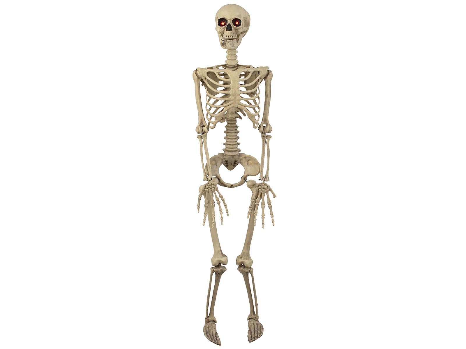 Mel-O-Design Dekofigur Halloween Deko hängendes Skelett mit LED Augen (Stück, 1), LED Augen