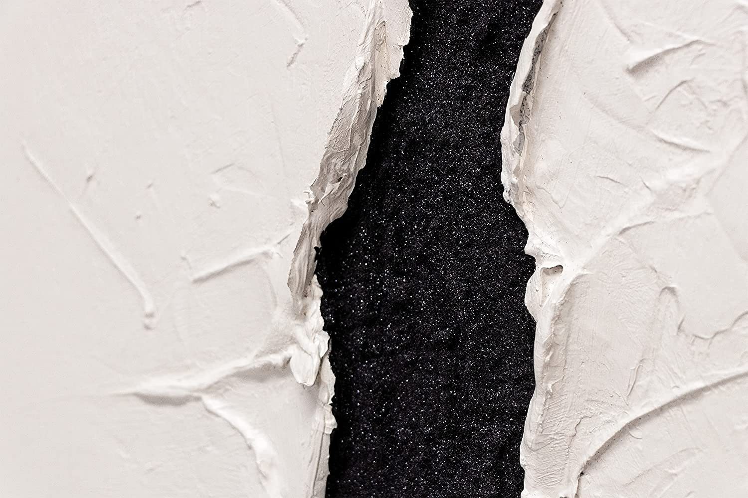 YS-Art Gemälde Erfahrung, Leinwand Bild Handgemalt Abstrakt Schwarz Beige mit Rahmen