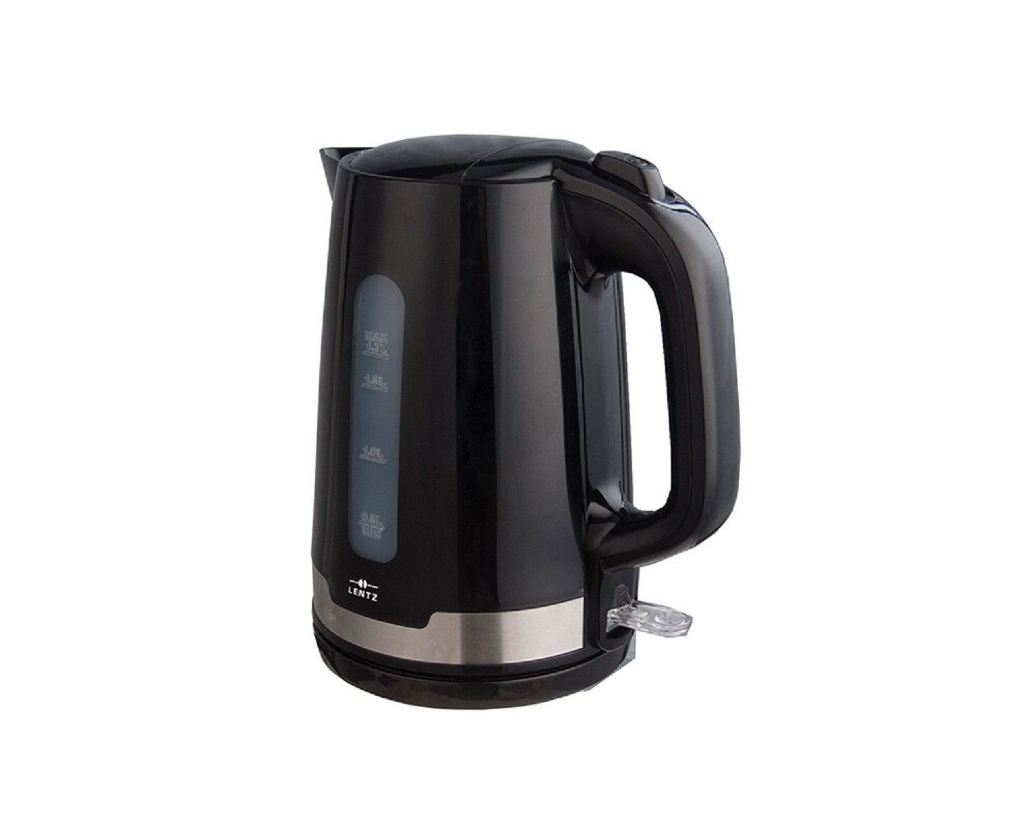 Lentz Wasserkocher Leistungsstarker Teekocher mit 1,7 Liter und 2200 W Schwarz, 1.7 l