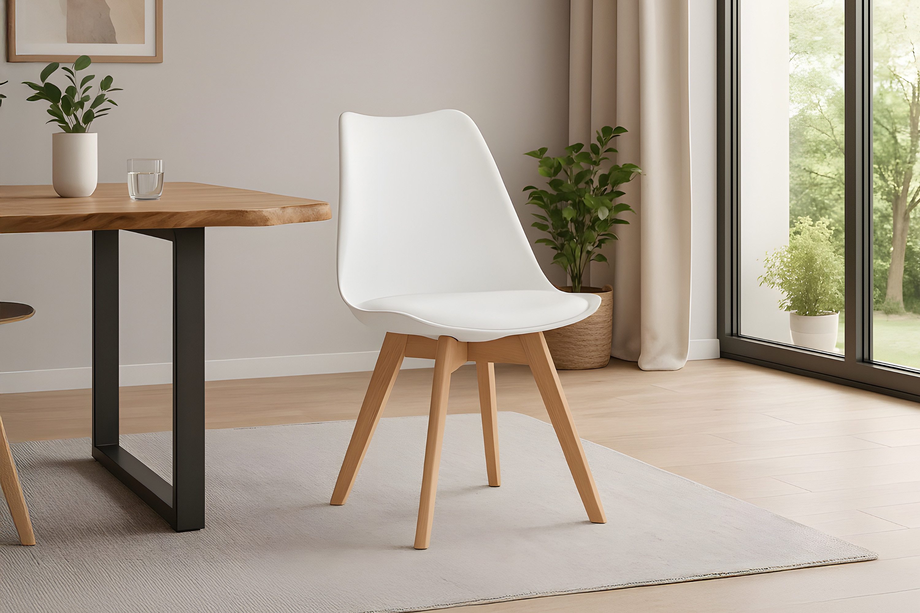 SAM® Schalenstuhl Lovely, Sitzpolster aus Kunstleder, verschiedene Вариантыn, Holz-Gestell