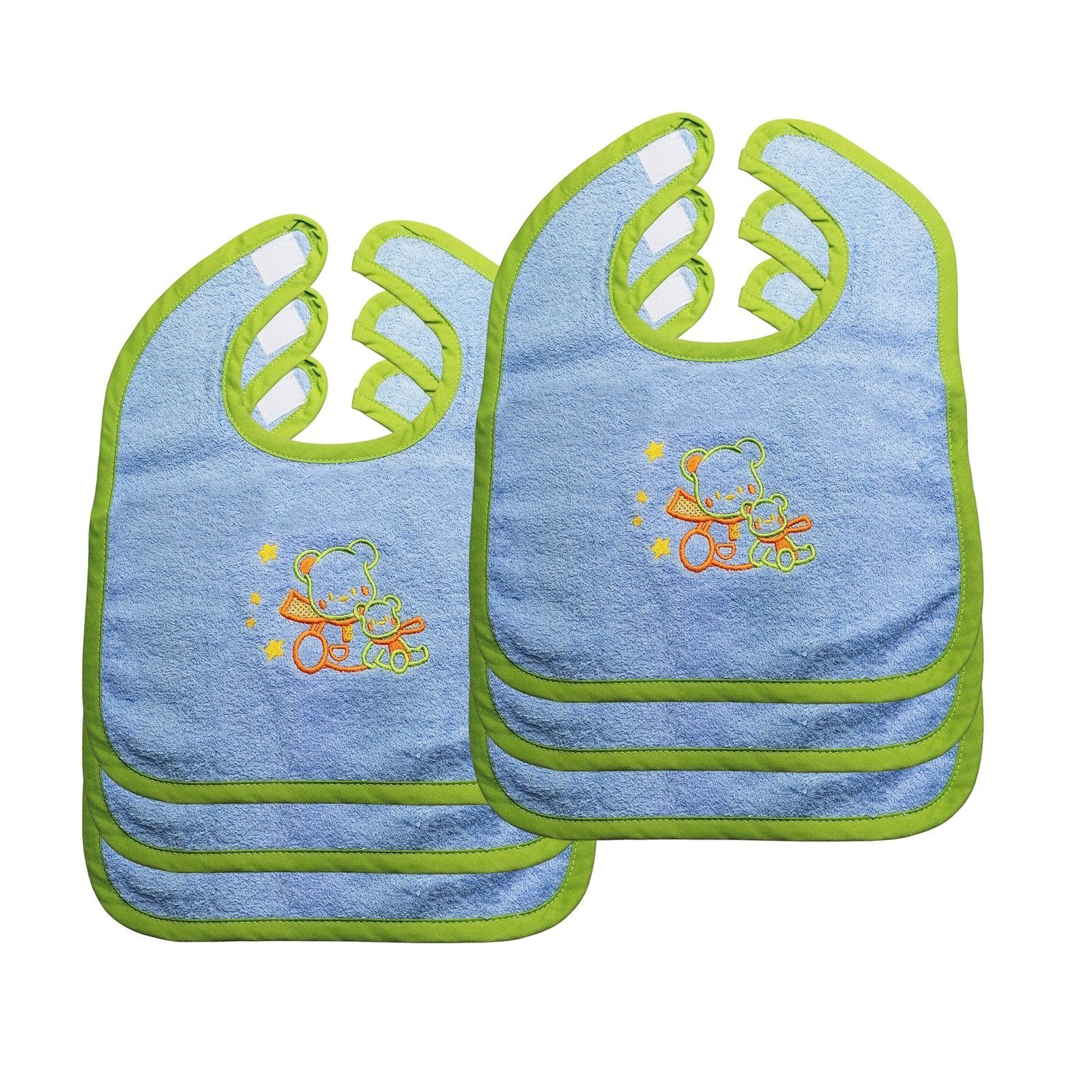 HTI-Living Lätzchen Baby Lätzchen 6-teiliges Set Teddy Blau, (6-St., 6 Lätze), Sabberlatz