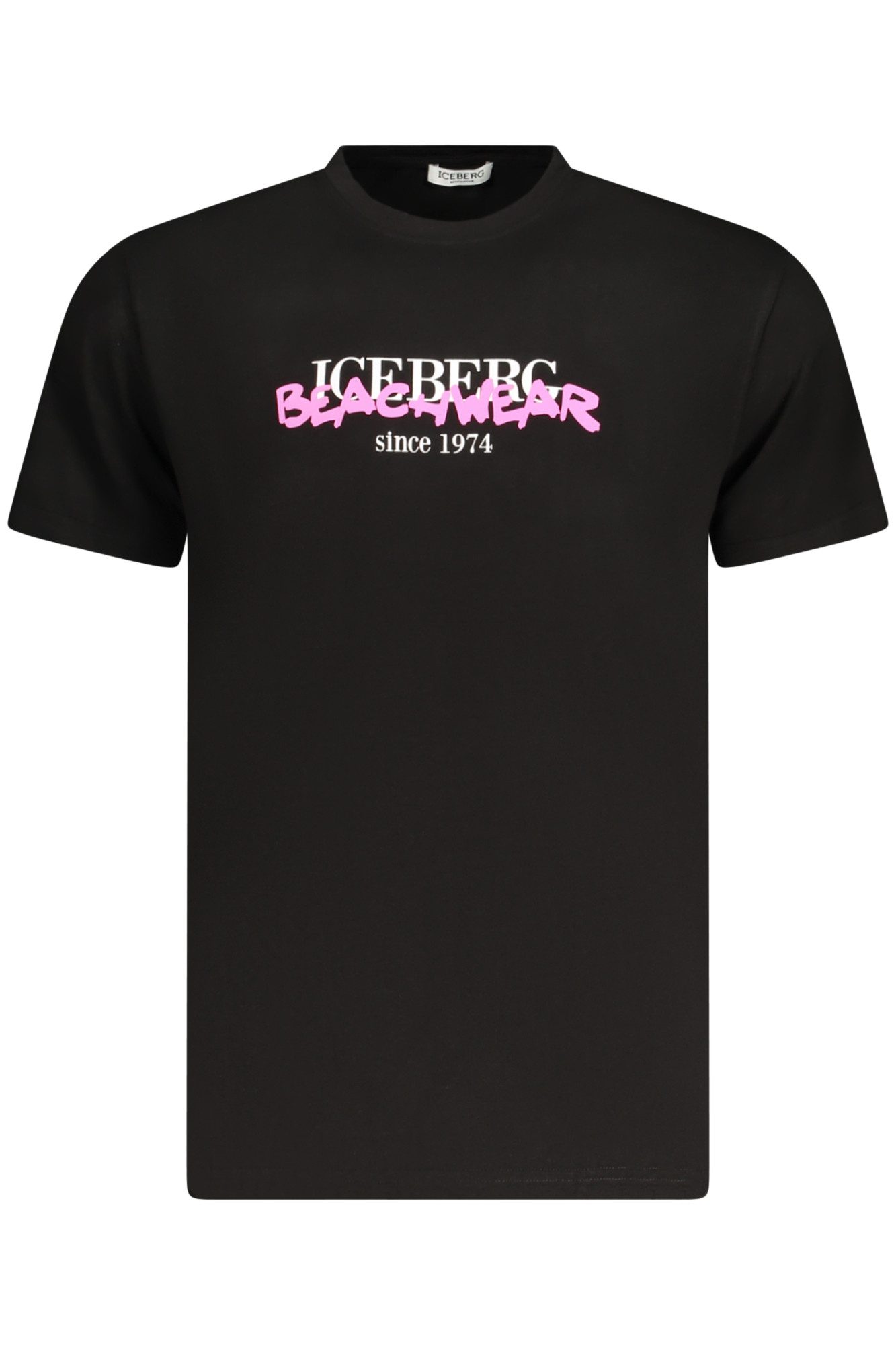 ICEBERG T-Shirt Stylisches schwarzes Herren T-Shirt mit Neon-Logo