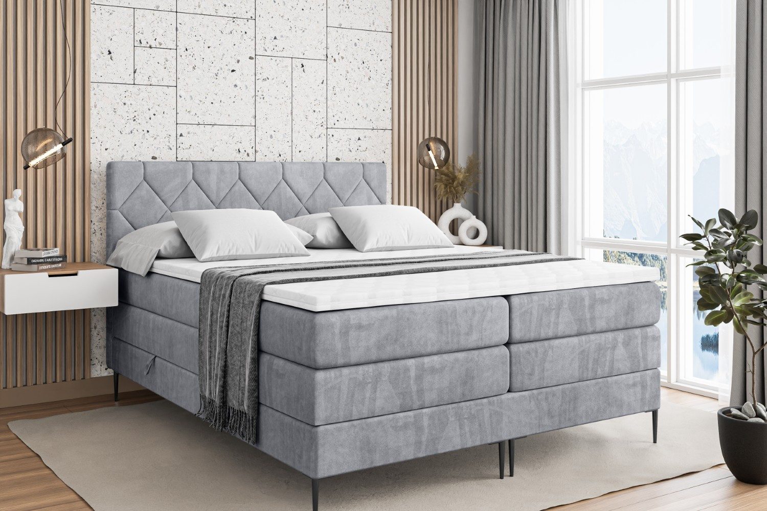 ALTDECOR Boxspringbett CATOR-F KING (Multipocket-Matratze H4, günstig online kaufen