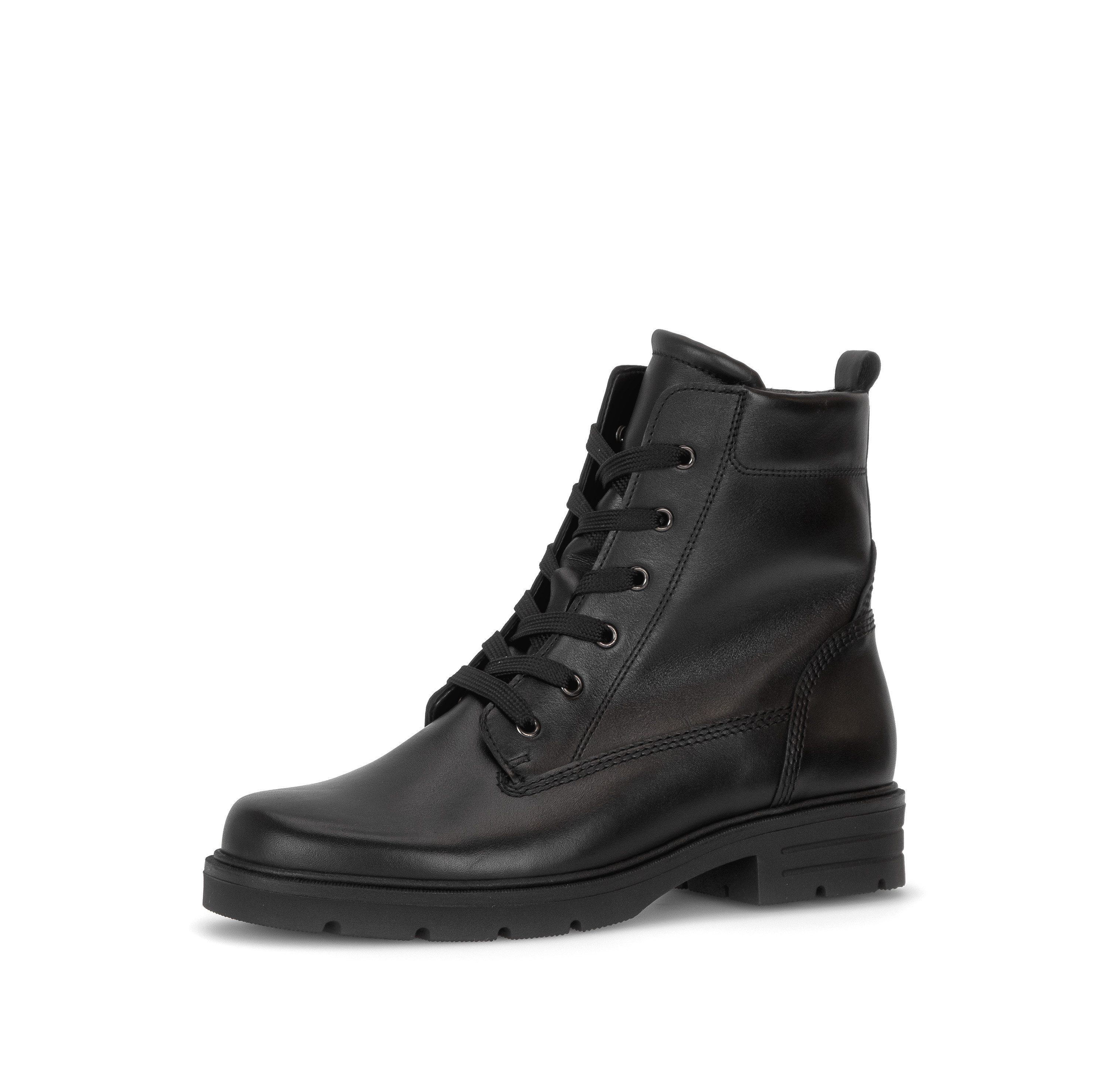 Gabor Schnürstiefelette Blockabsatz, Schnürboots mit Anziehlasche