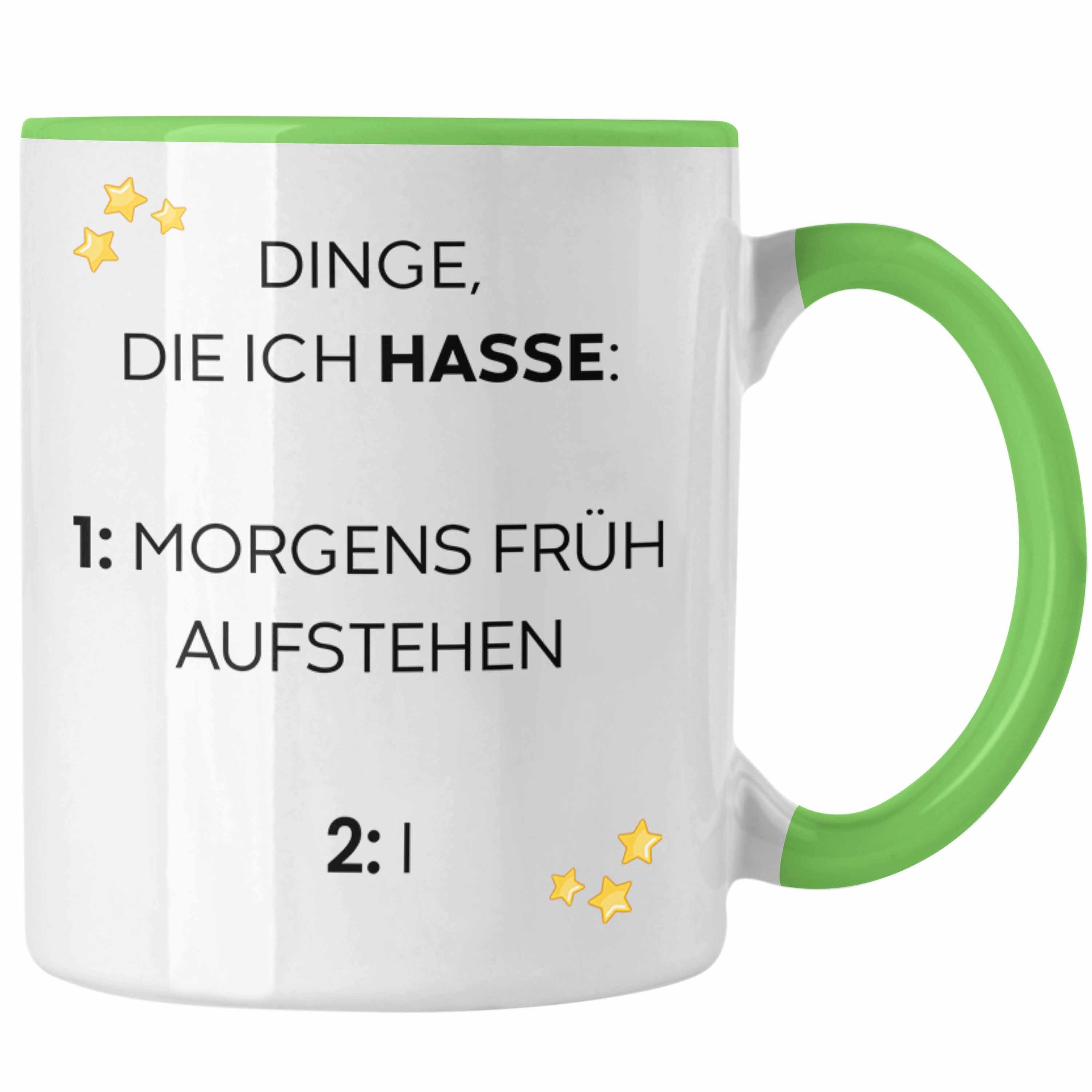 Trendation Tasse Trendation - Lustige Tasse mit Spruch für Frauen Männer Arbeit Büro Lustig Tassen Becher mit Sprüchen Kollegin Geschenk Sarkasmus Früh Aufstehen Grün