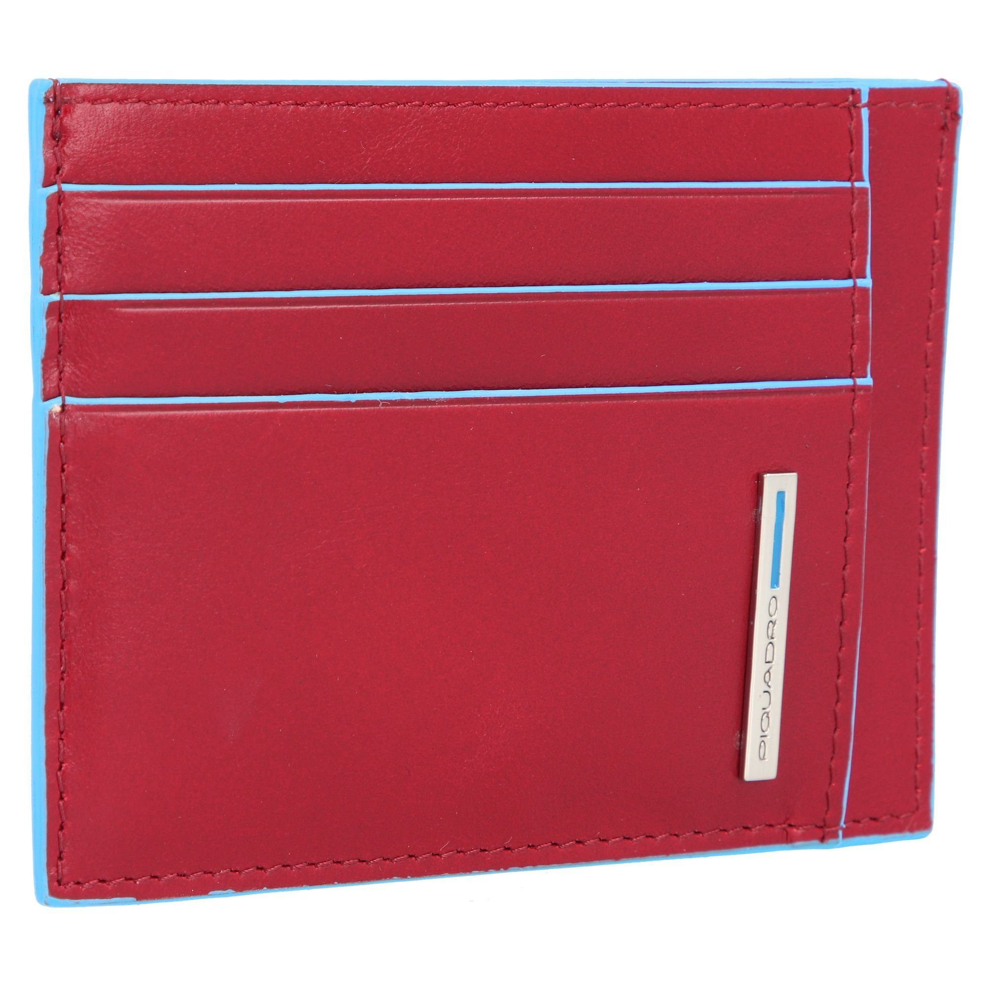 Blue red Leder Piquadro Etui Square,