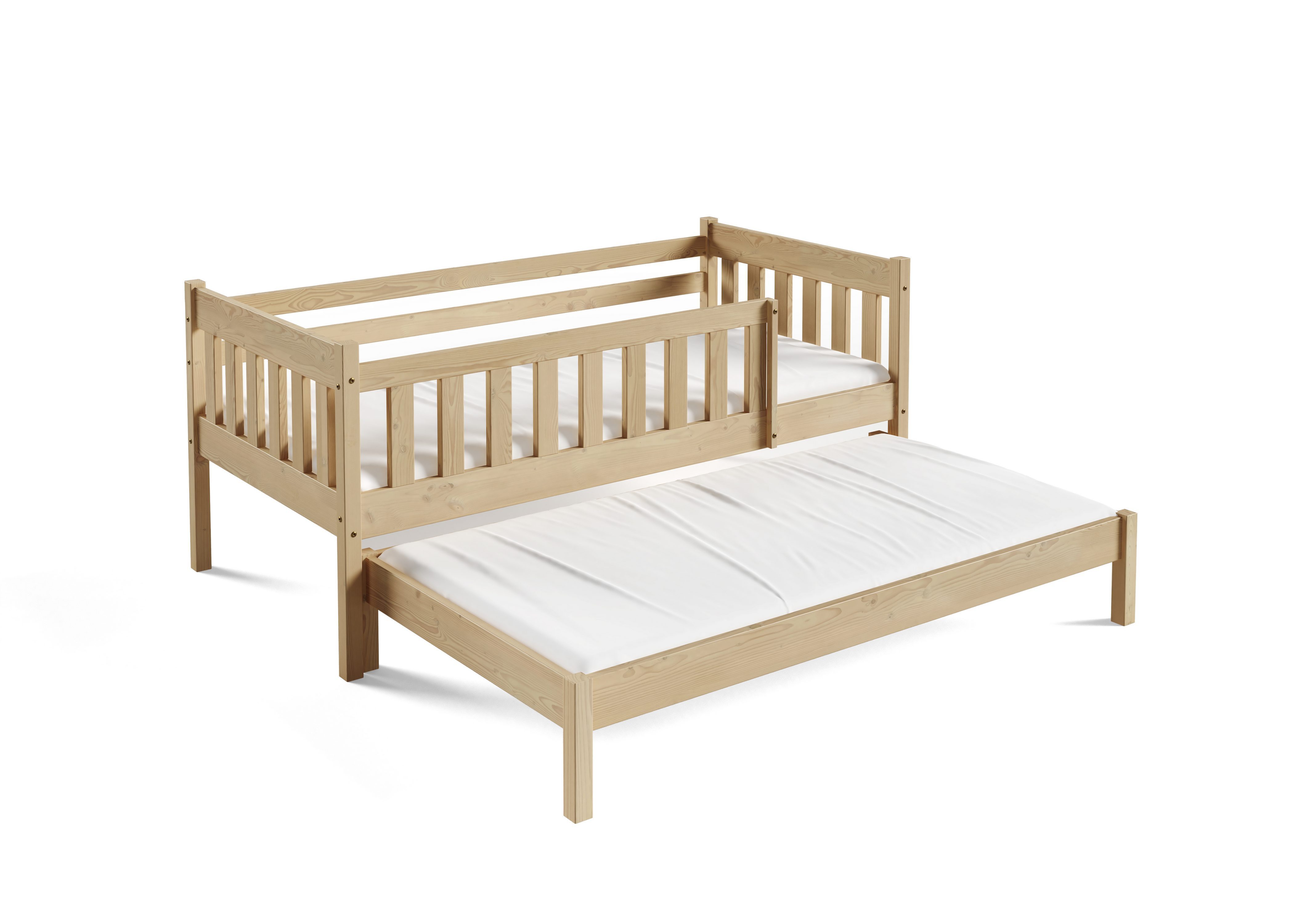 Masseno Einzelbett STELLA 80x160 cm Kinderbett Kiefer Massivholz Kieferfarben