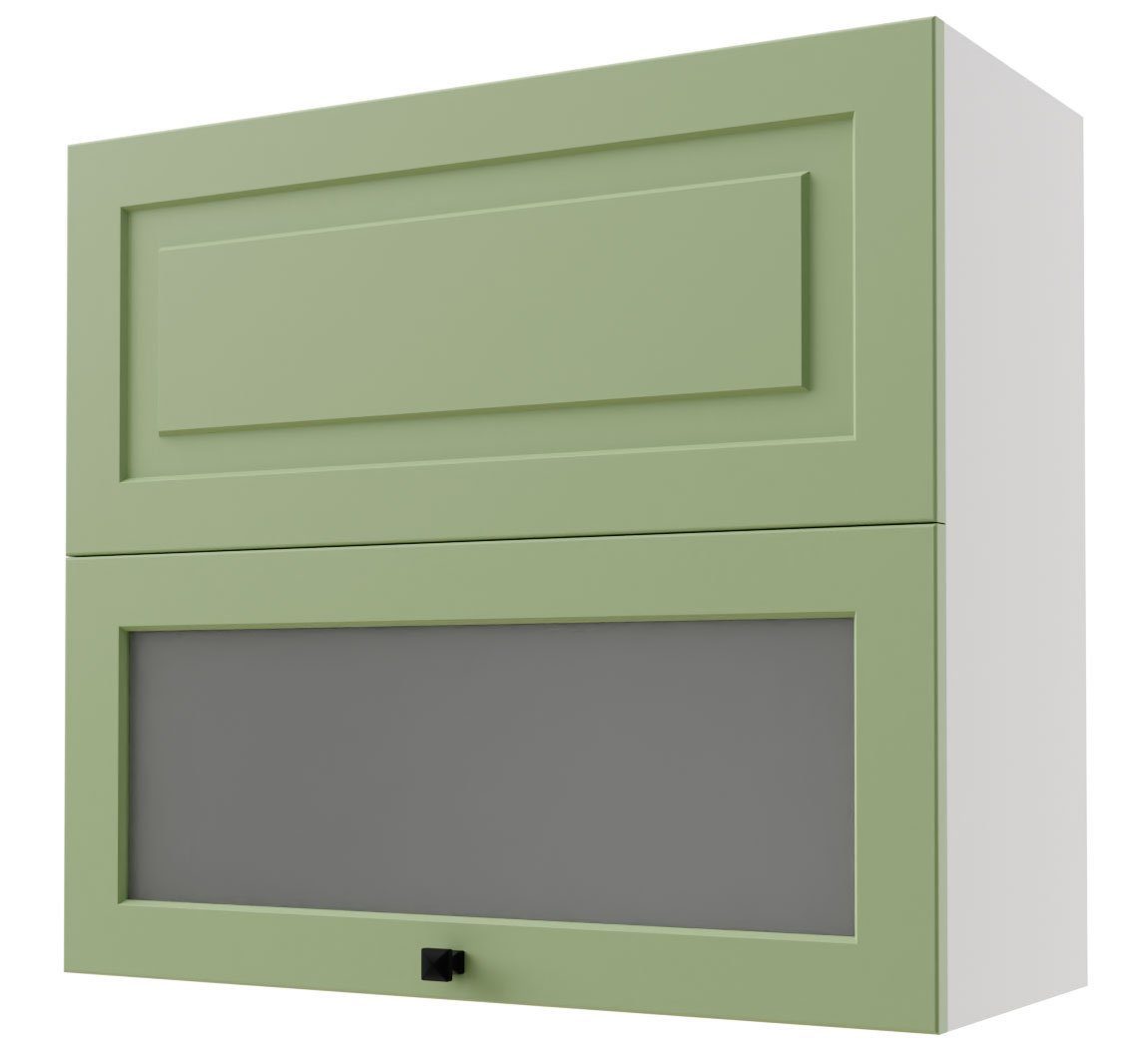 Feldmann-Wohnen Klapphängeschrank Rimini (Rimini) 80cm Front- & Korpusfarbe wählbar 2-teiliger Hochfaltklappe mit Glas RAL 5024 pastellblau matt