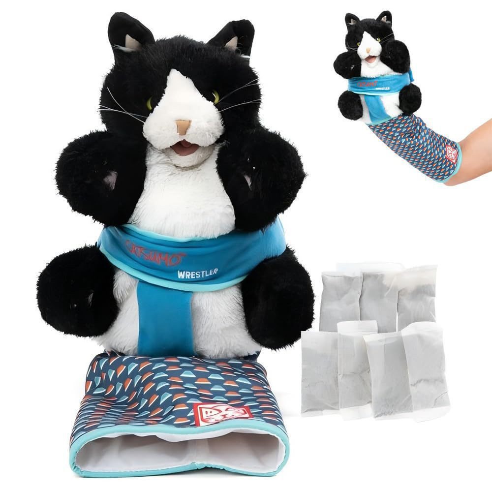 Ledander Tierkuscheltier Katzen Wrestling Handschuh, Interaktives Katzenspielzeug, Katzenhandschuh, Puppenspielzeug für Katzen, Handpuppe mit fester Polsterung