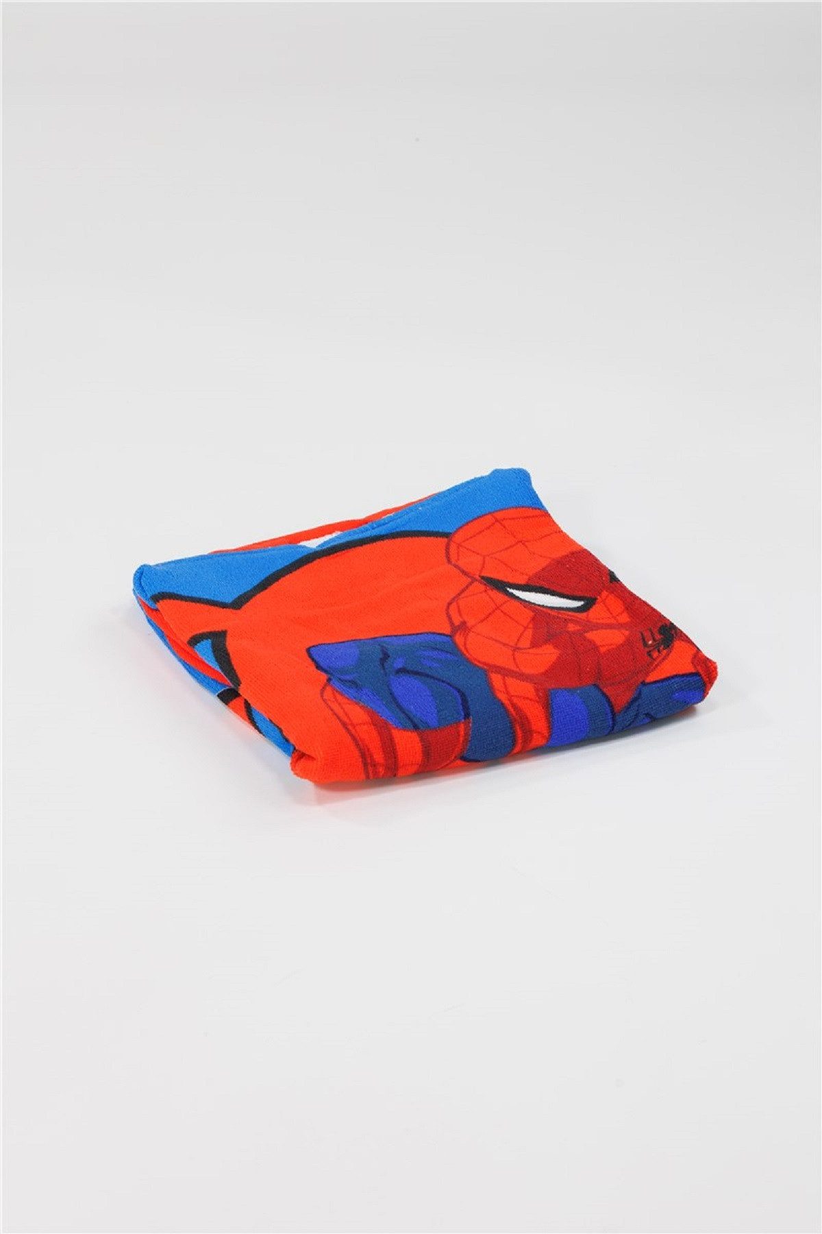 Spiderman Badeponcho Kinder Badeponcho mit Kapuze aus Polyester 55 x 110 cm, Polyester – Bild 2 von 3