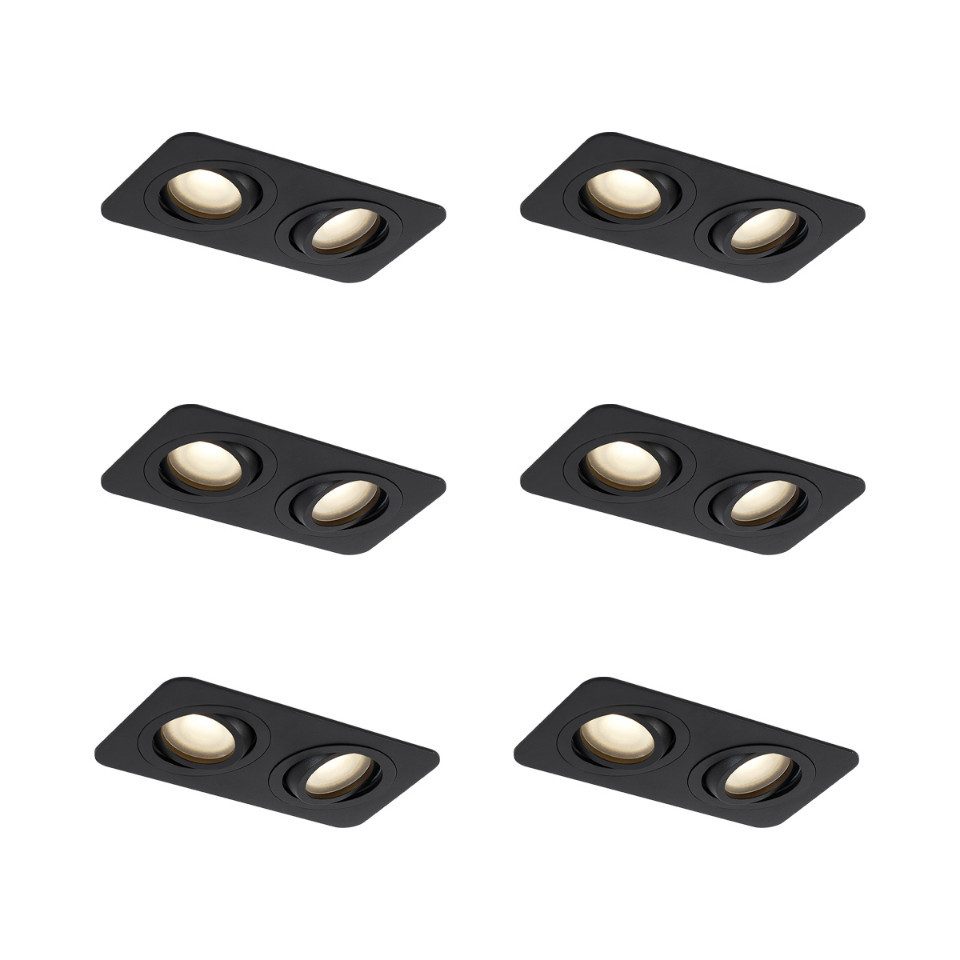 Qazqa LED Einbaustrahler Alberto, QAZQA Einbau­leuchte, Schwarz, Aluminium, Modern