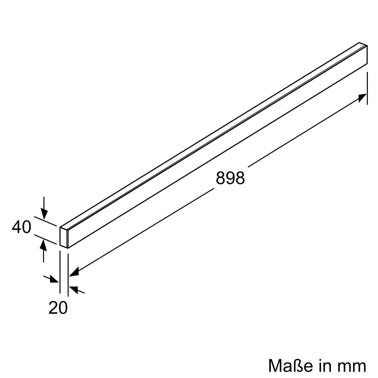 SIEMENS Montagezubehör Dunstabzugshaube LZ49561 Griffleiste Schwarz 90 cm für Flachschirmhauben, Sonderzubehör für Flachschirmhaube