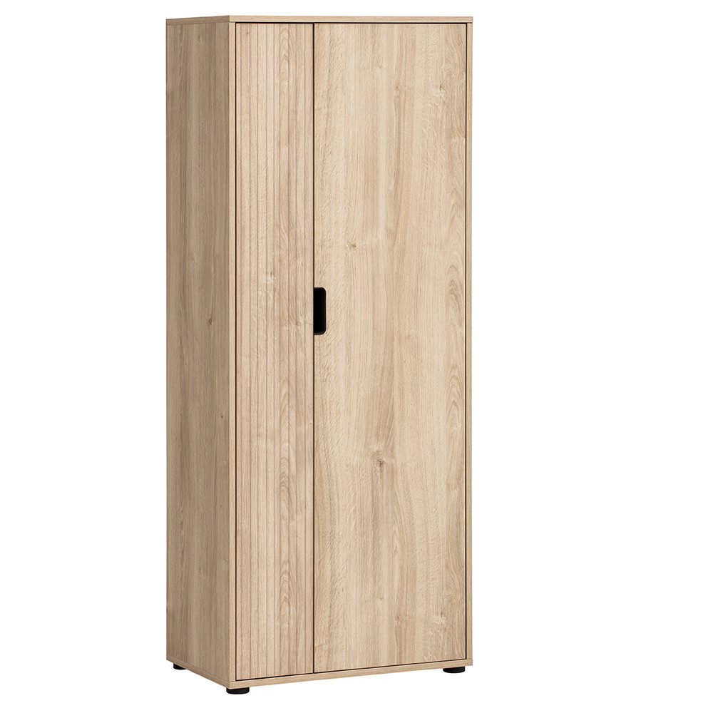 Lomadox Aktenschrank ELURU-80 in Eiche mit Rillendekor, 2-türig