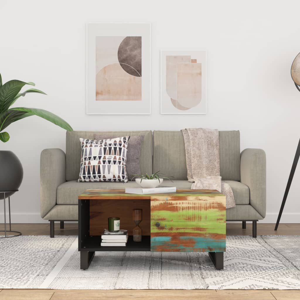 vidaXL Couchtisch Couchtisch 80x50x40 cm Altholz Massiv & Holzwerkstoff (1-St)