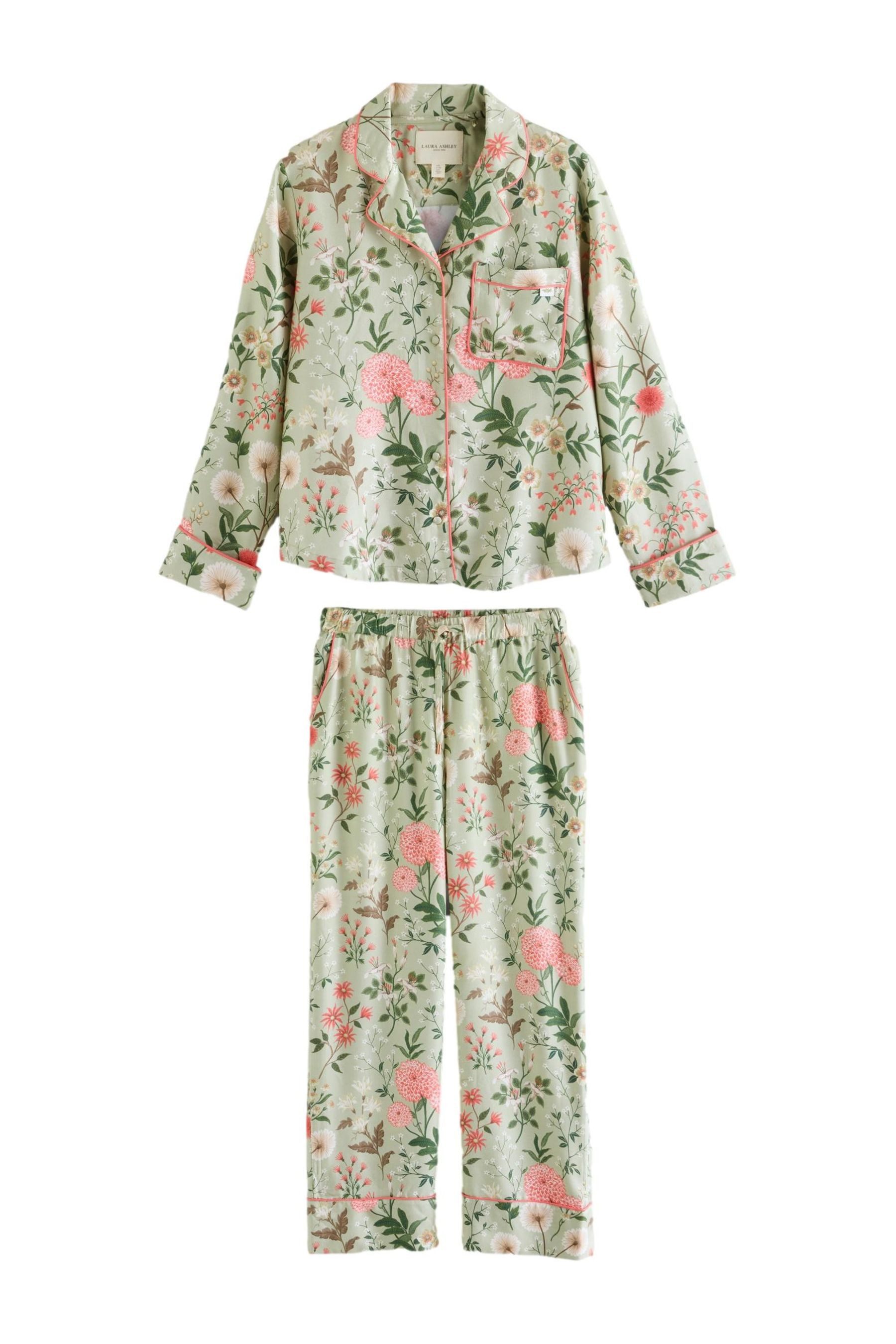 LAURA ASHLEY Pyjama Laura Ashley Viskose-Schlafanzug mit Knopfleiste (2 tlg)