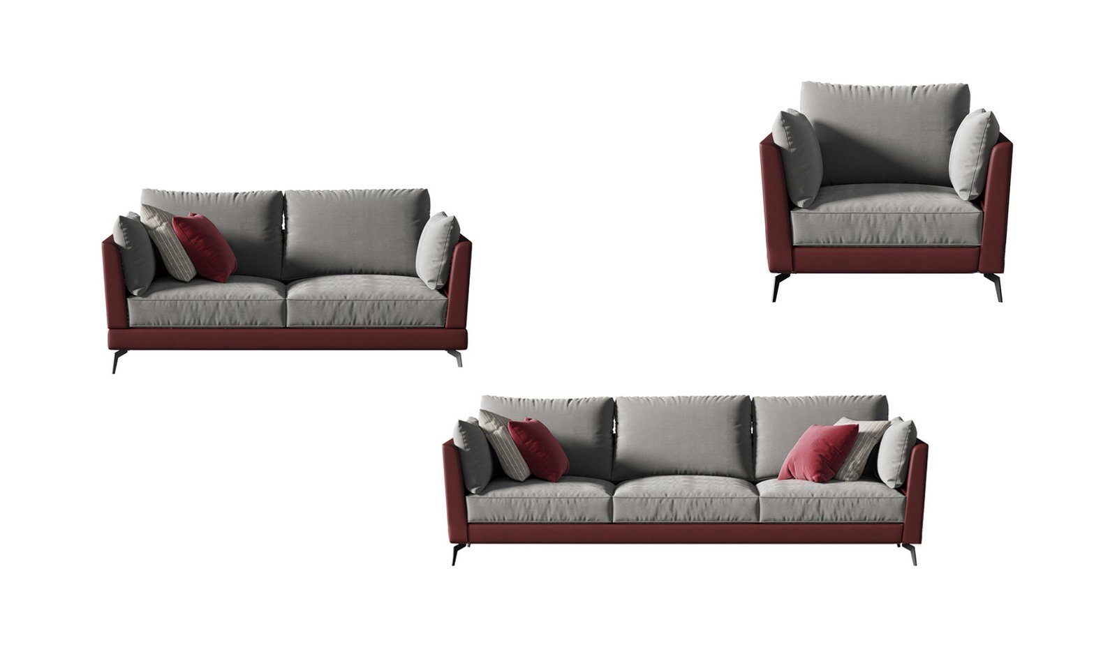 JVmoebel Sofa Sofagarnitur 3+2+1 Sitzer Stoff Textil Wohnlandschaft Sofas, Made in Europe