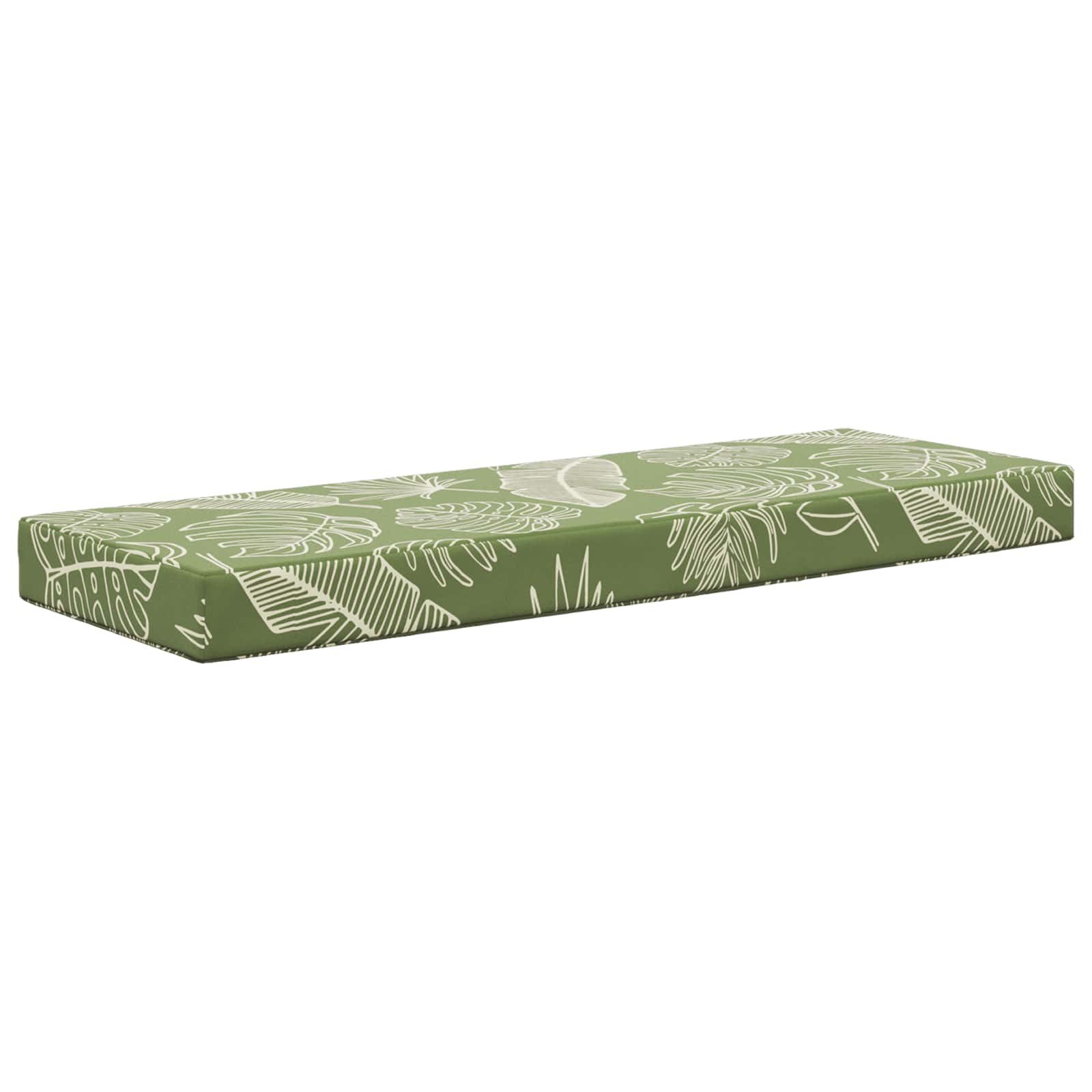 vidaXL Sitzauflage Sitzkissen für Outdoor Grüne Blätter 111,5 x 40 x 8 cm, (1 St)