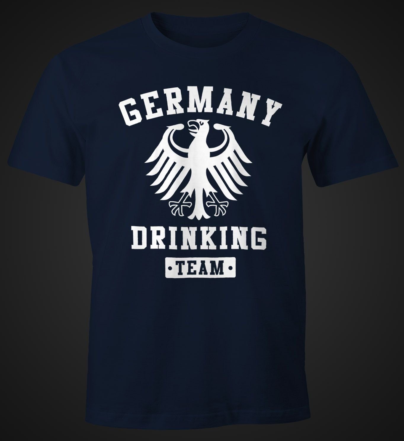 MoonWorks Print-Shirt Deutschland Moonworks® navy Adler Fun-Shirt Team Print Bier Herren T-Shirt Germany Drinking mit