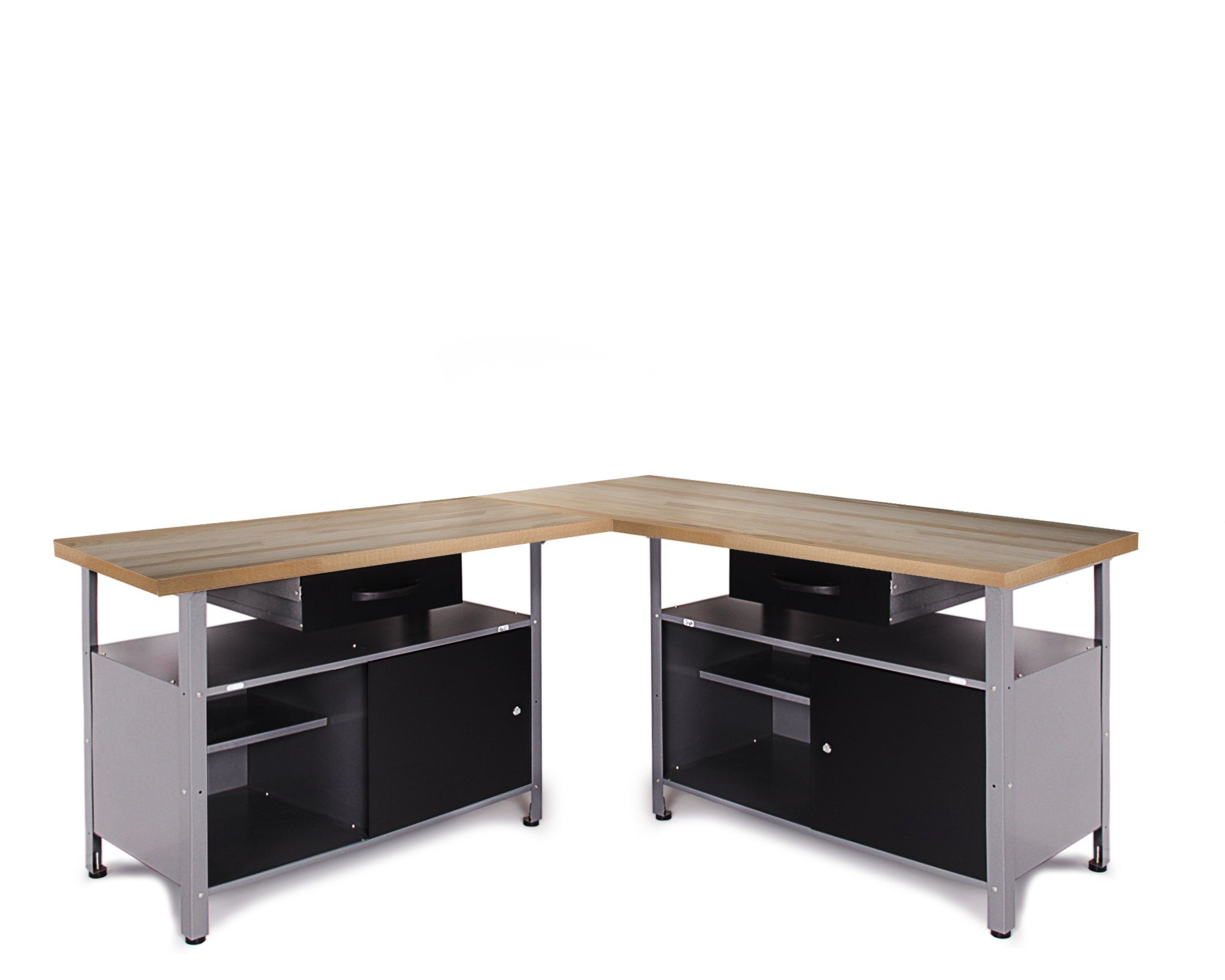 ONDIS24 Werkstatt-Set Ecklösung Simple One Werkbank, höhenverstellbar, abschließbar