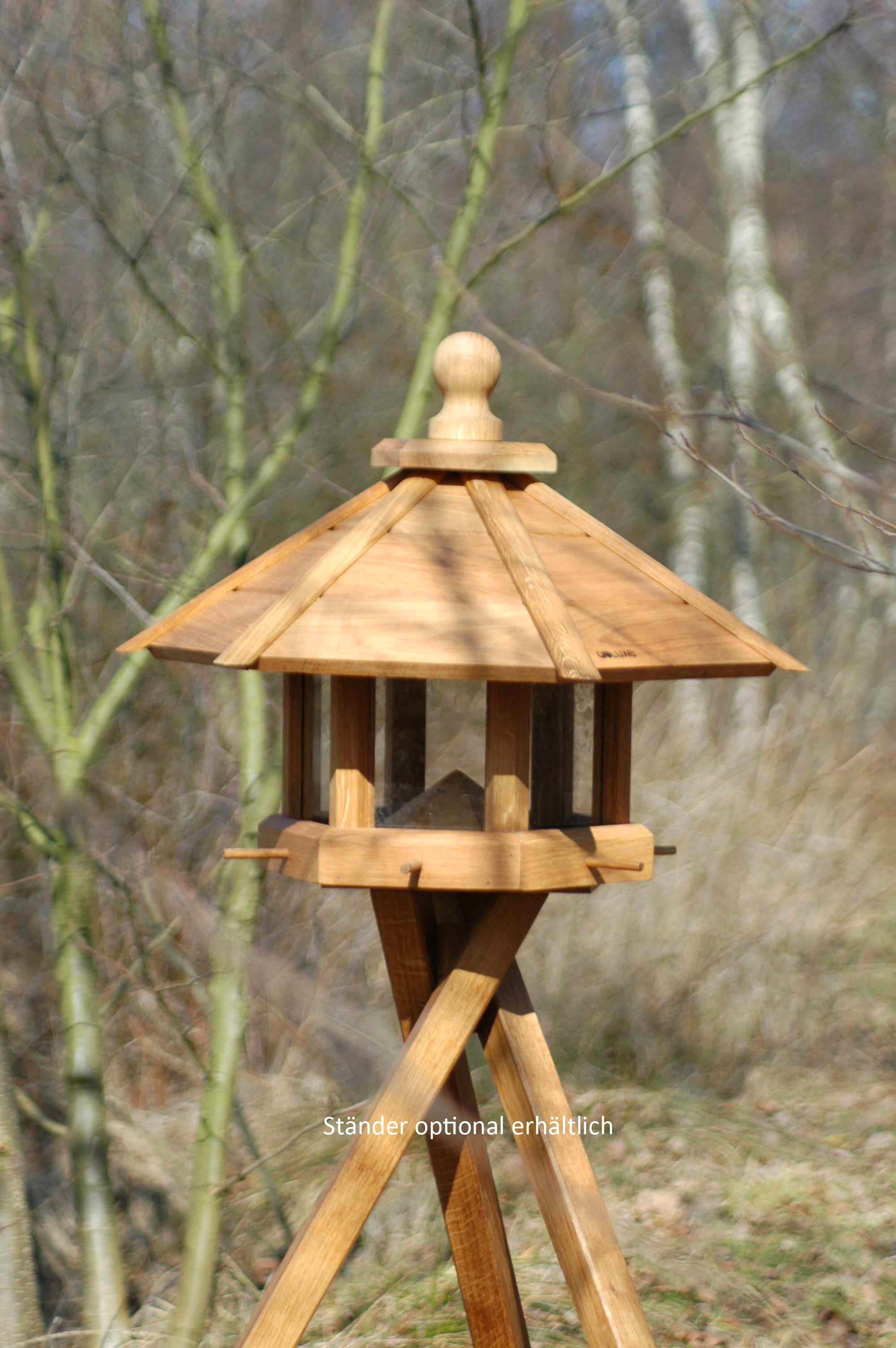 LUXUS-VOGELHAUS Futterhaus Vogelhaus "Anflug", Eiche